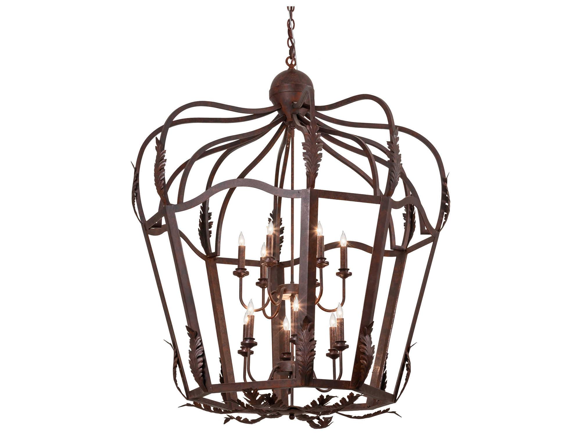 Meyda Citadel 12-Light Rust Brown Candelabra Chandelier
