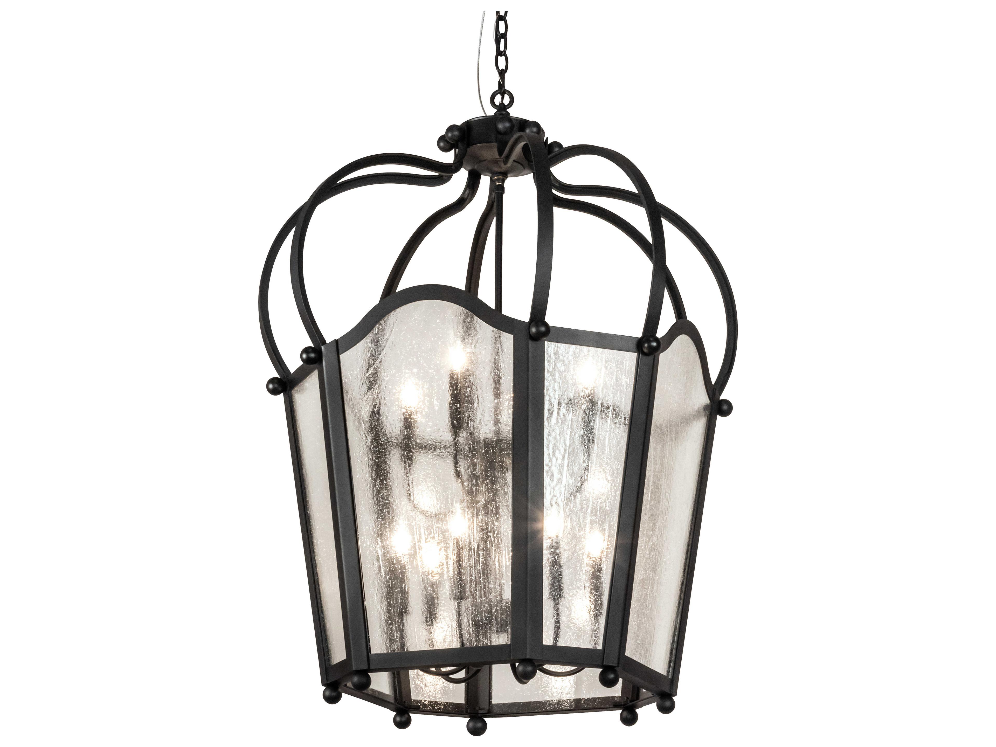Meyda Citadel 10-Light Textured Black Glass Chandelier