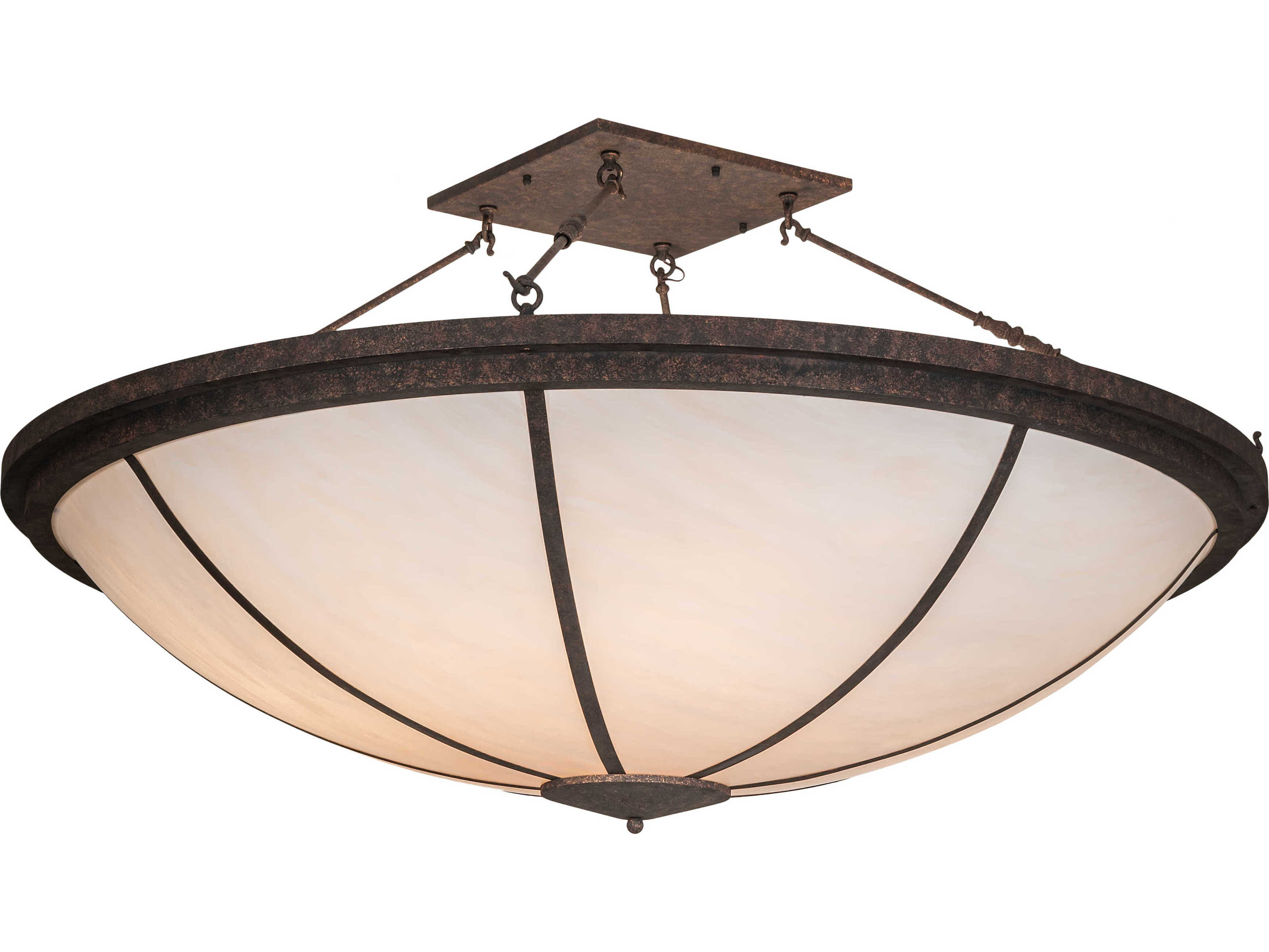 Meyda Commerce 8-Light Chocolate Beige Brown Bowl Semi Flush Mount