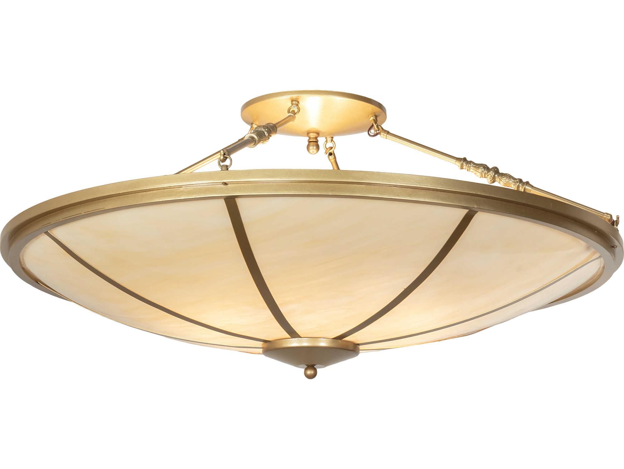 Meyda Commerce 8-Light Gold Bowl Semi Flush Mount