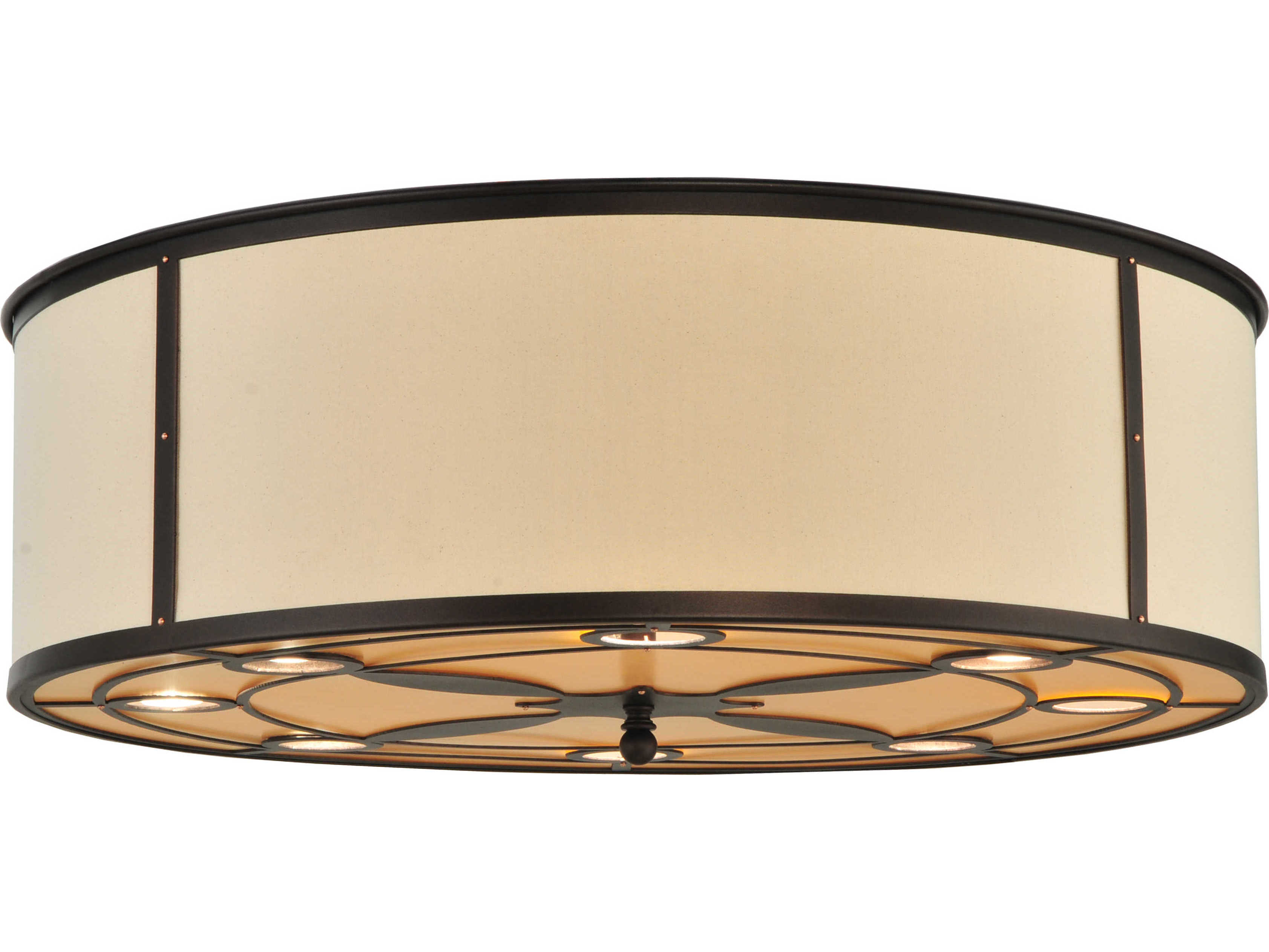 Meyda Contemporary 8-Light Bronze Drum Flush Mount