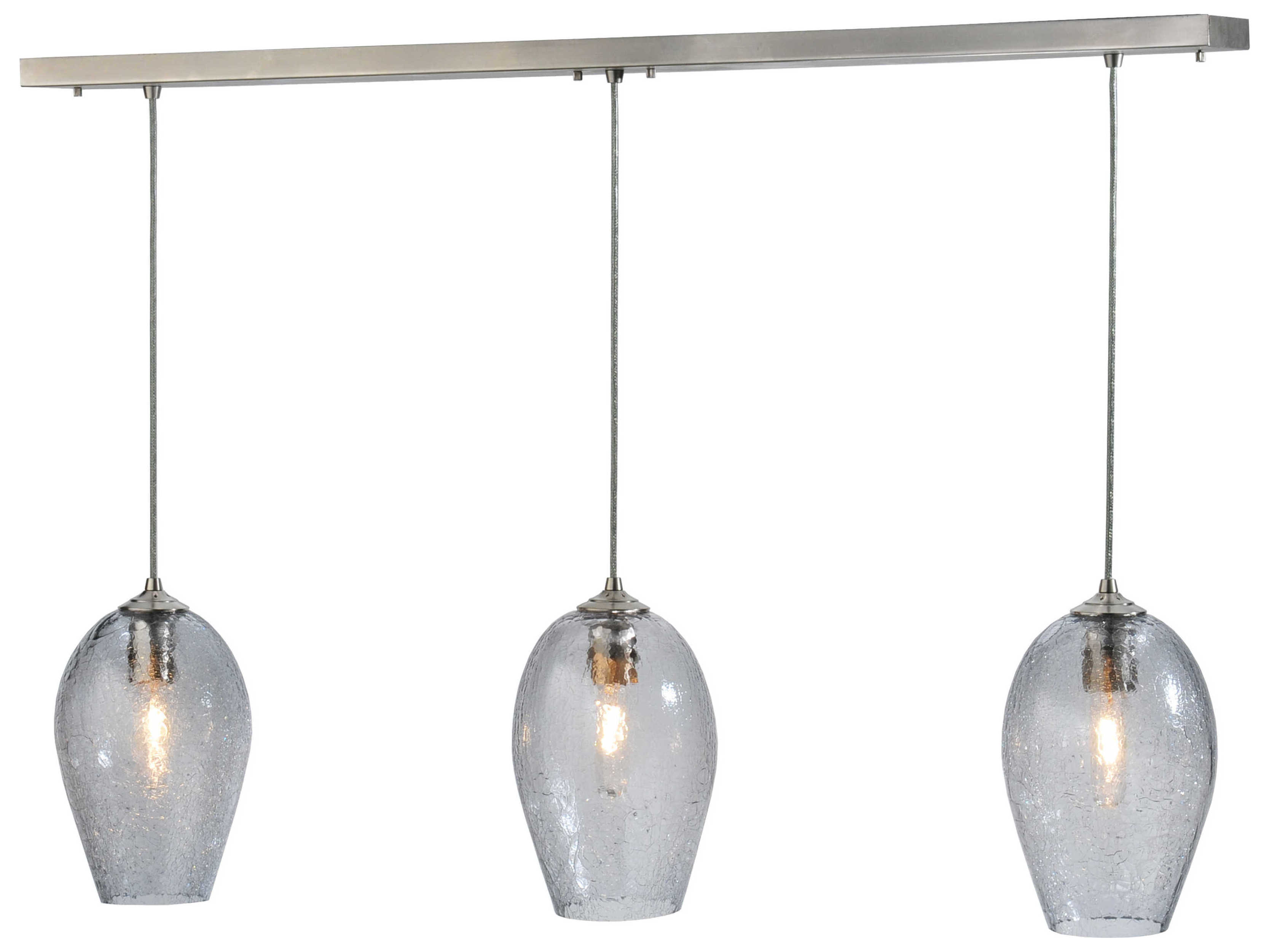 Meyda Contemporary 3-Light Gray Glass Bell Island Pendant