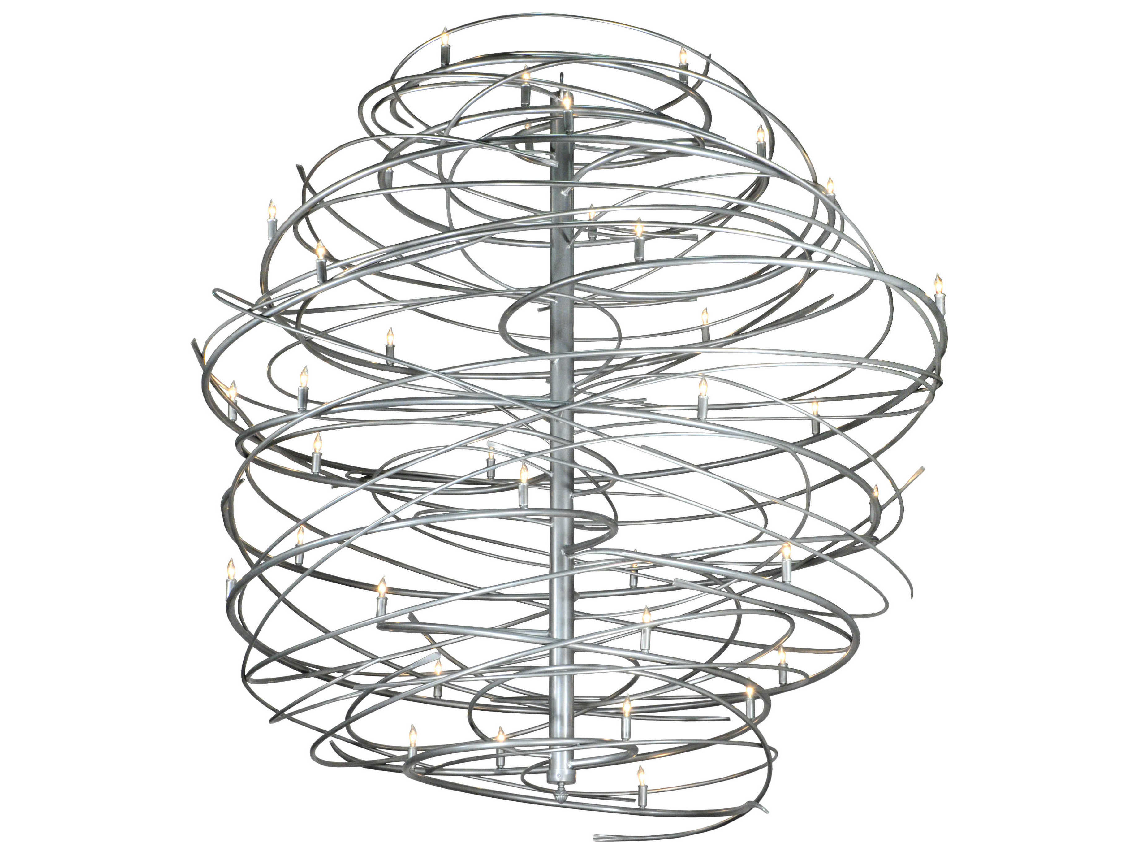 Meyda Cyclone 3-Light Steel Tiered Chandelier