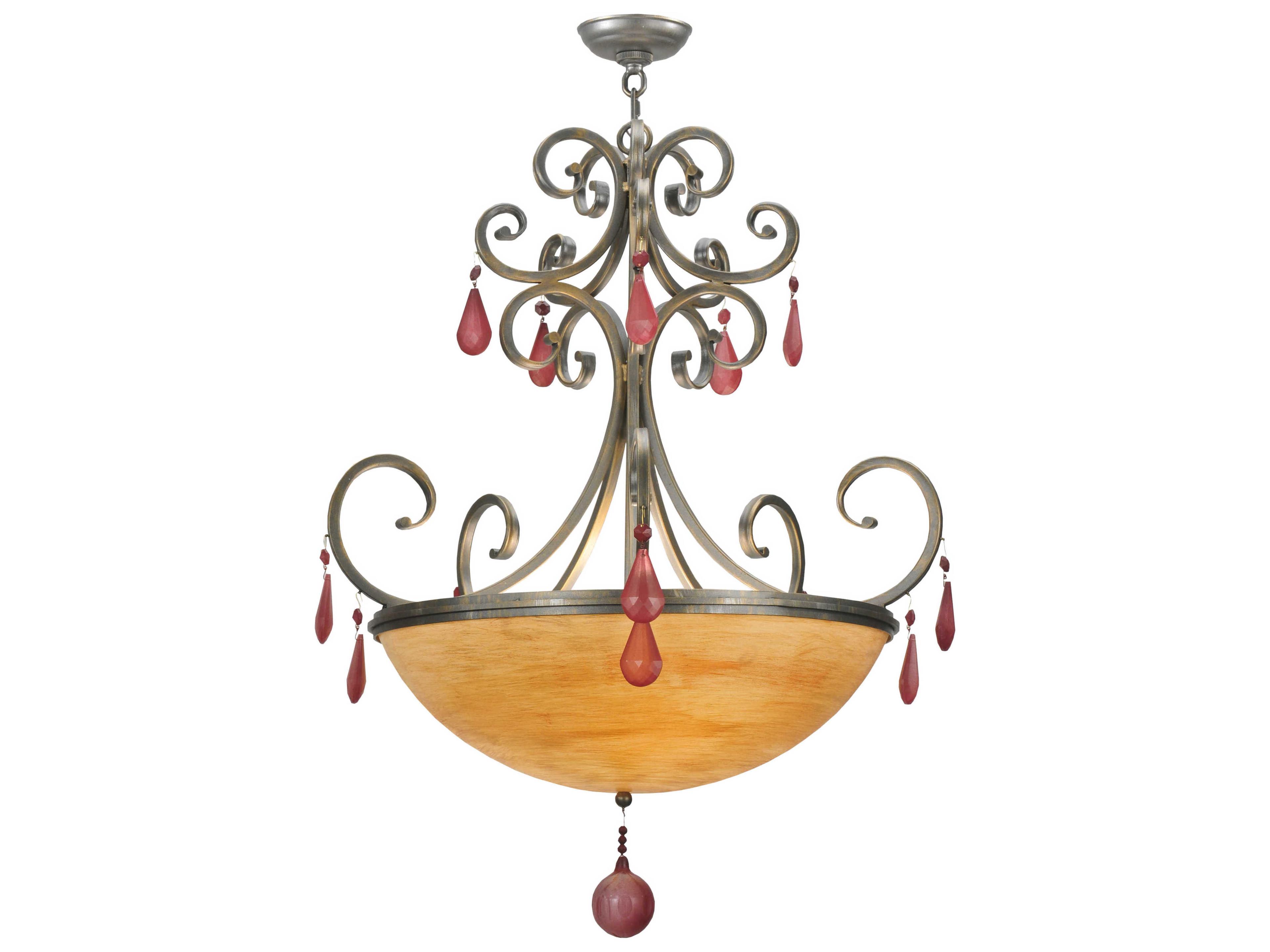 Meyda Contemporary 4-Light Gold Crystal Bowl Pendant