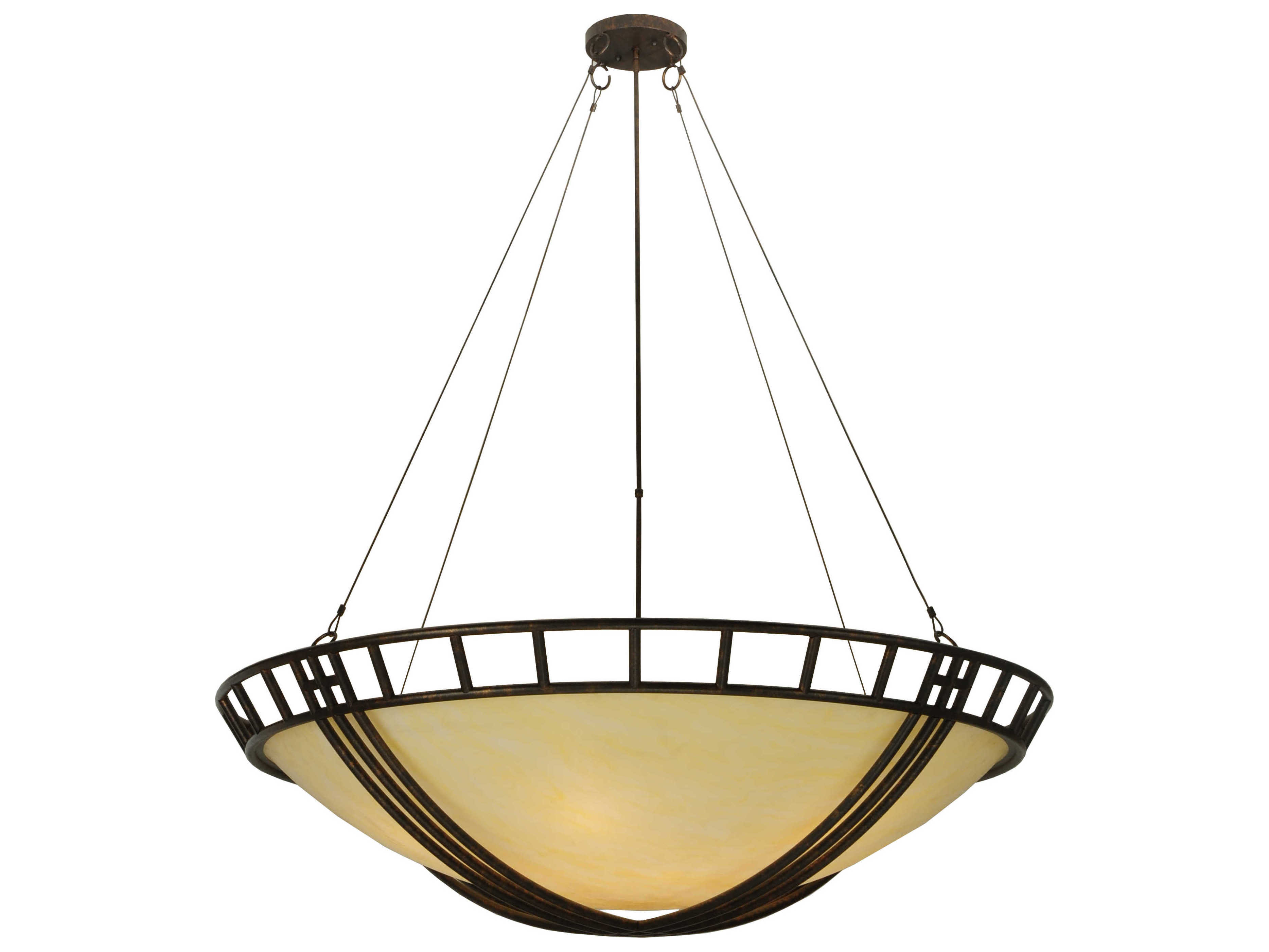 Meyda Contemporary 1-Light Brown Bowl Geometric Pendant