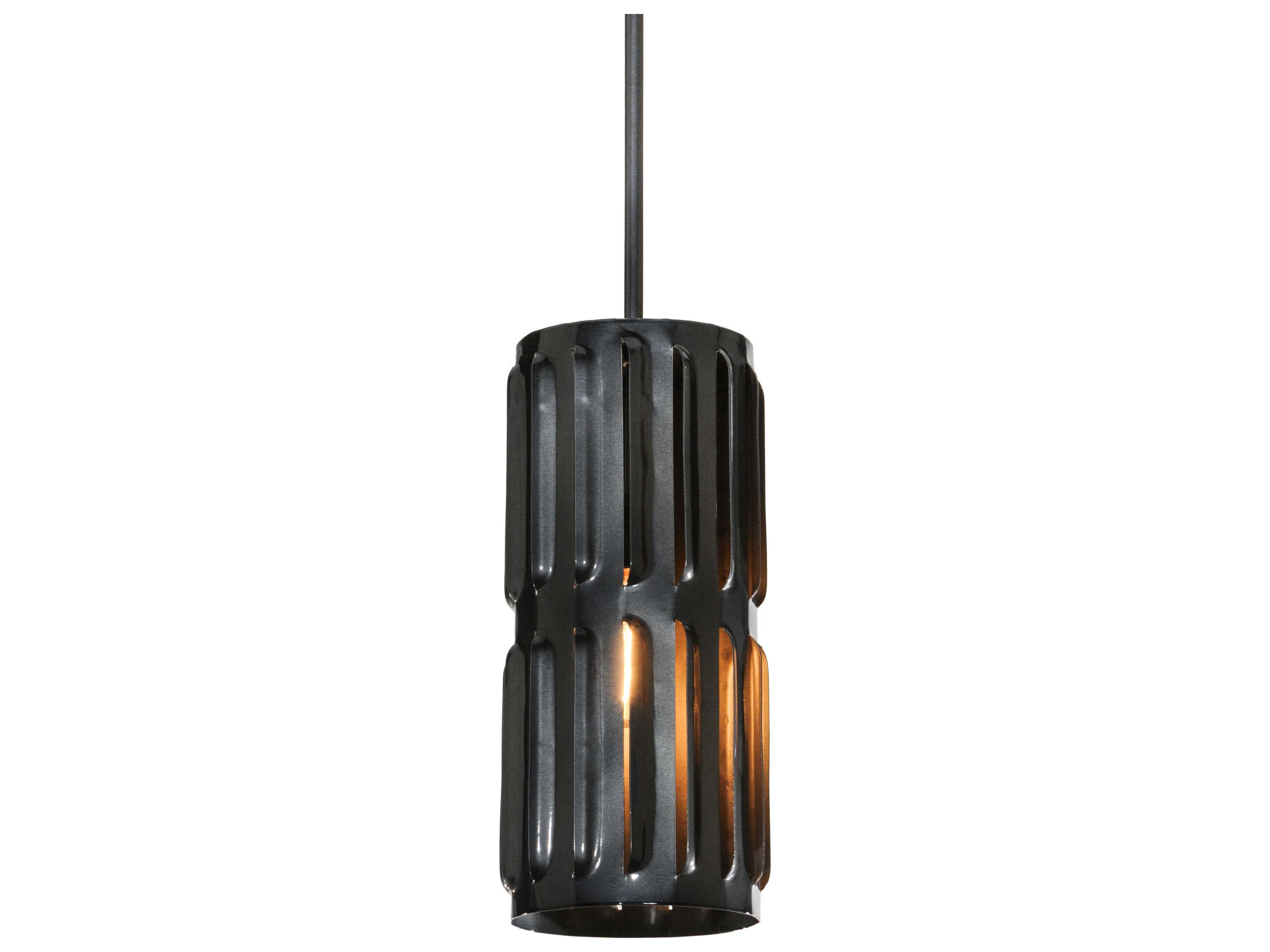 Meyda Contemporary 1-Light Gray Cylinder Pendant