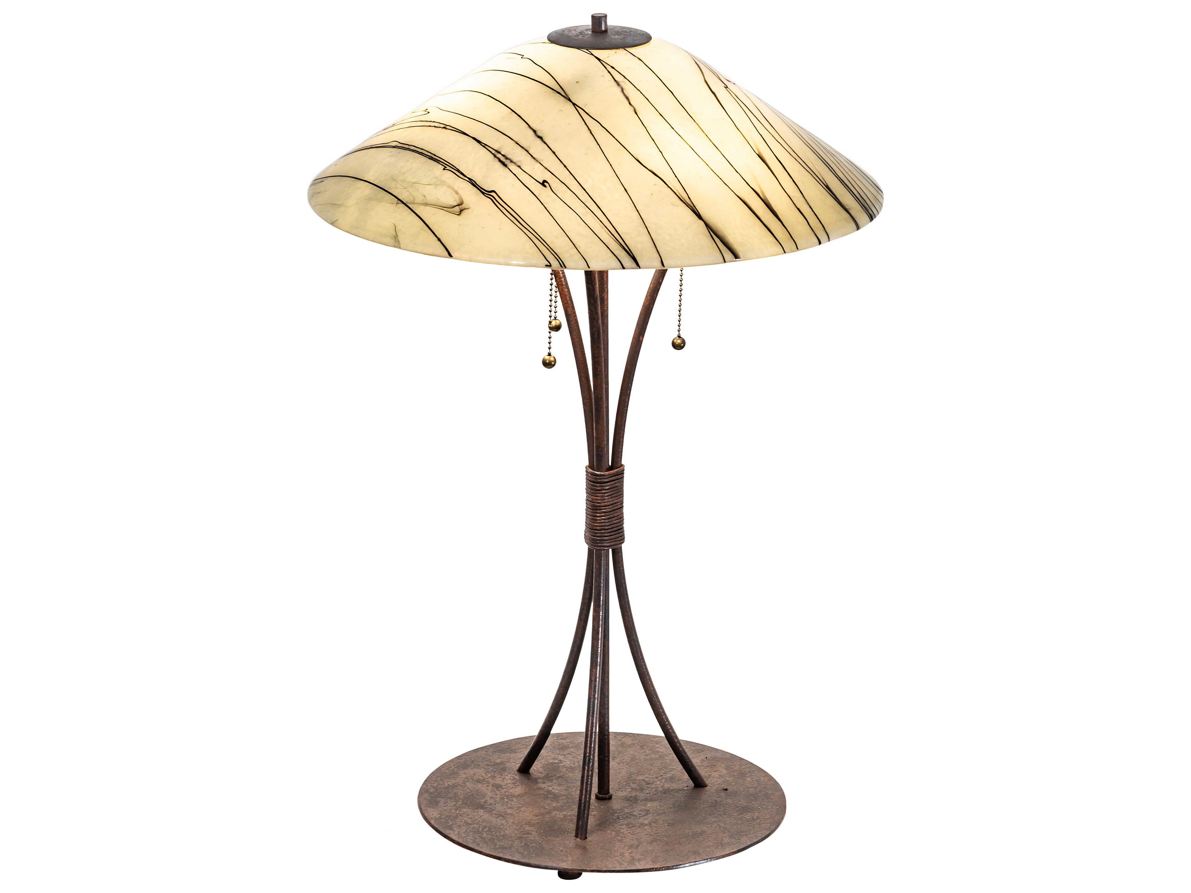 Meyda Metro Fusion Branches Glass Beige Red Table Lamp