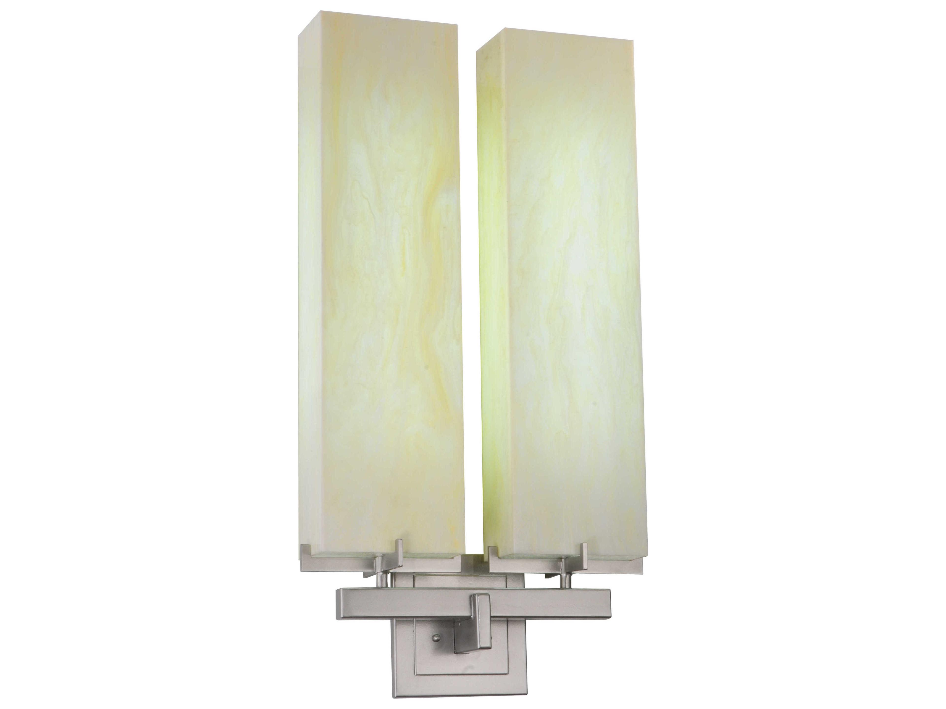 Meyda Contemporary 2-Light Nickel Glass Wall Sconce
