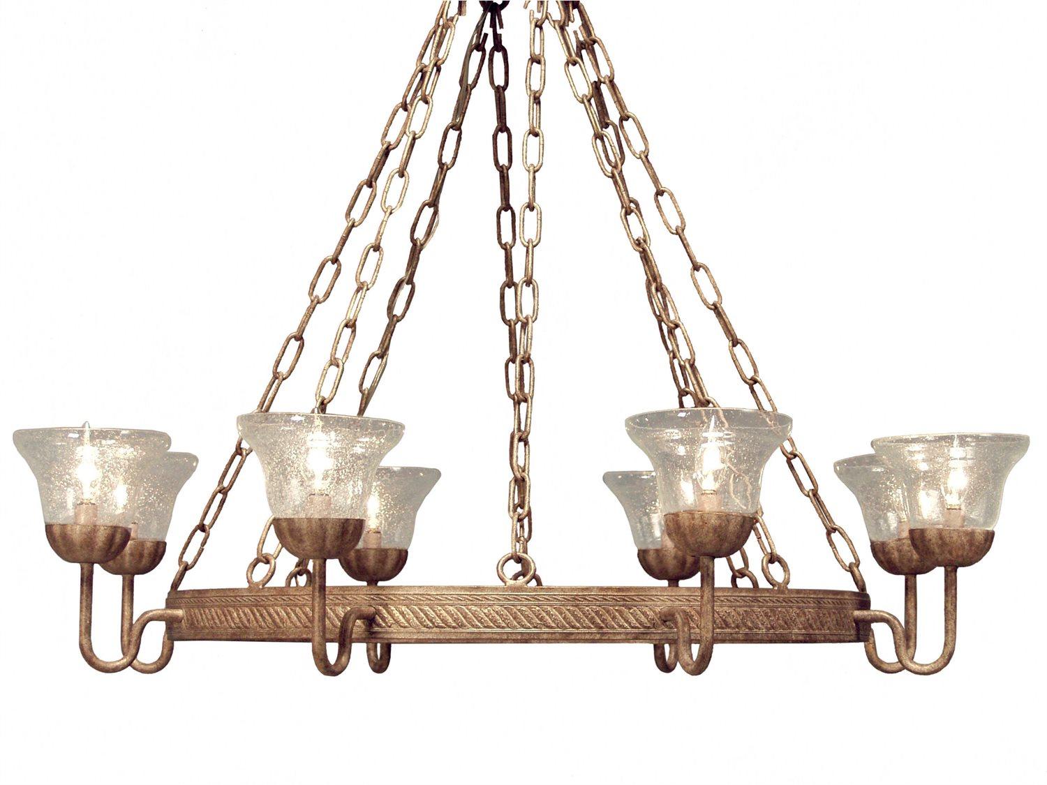 Meyda Cormac 8-Light Gold Glass Bell Chandelier