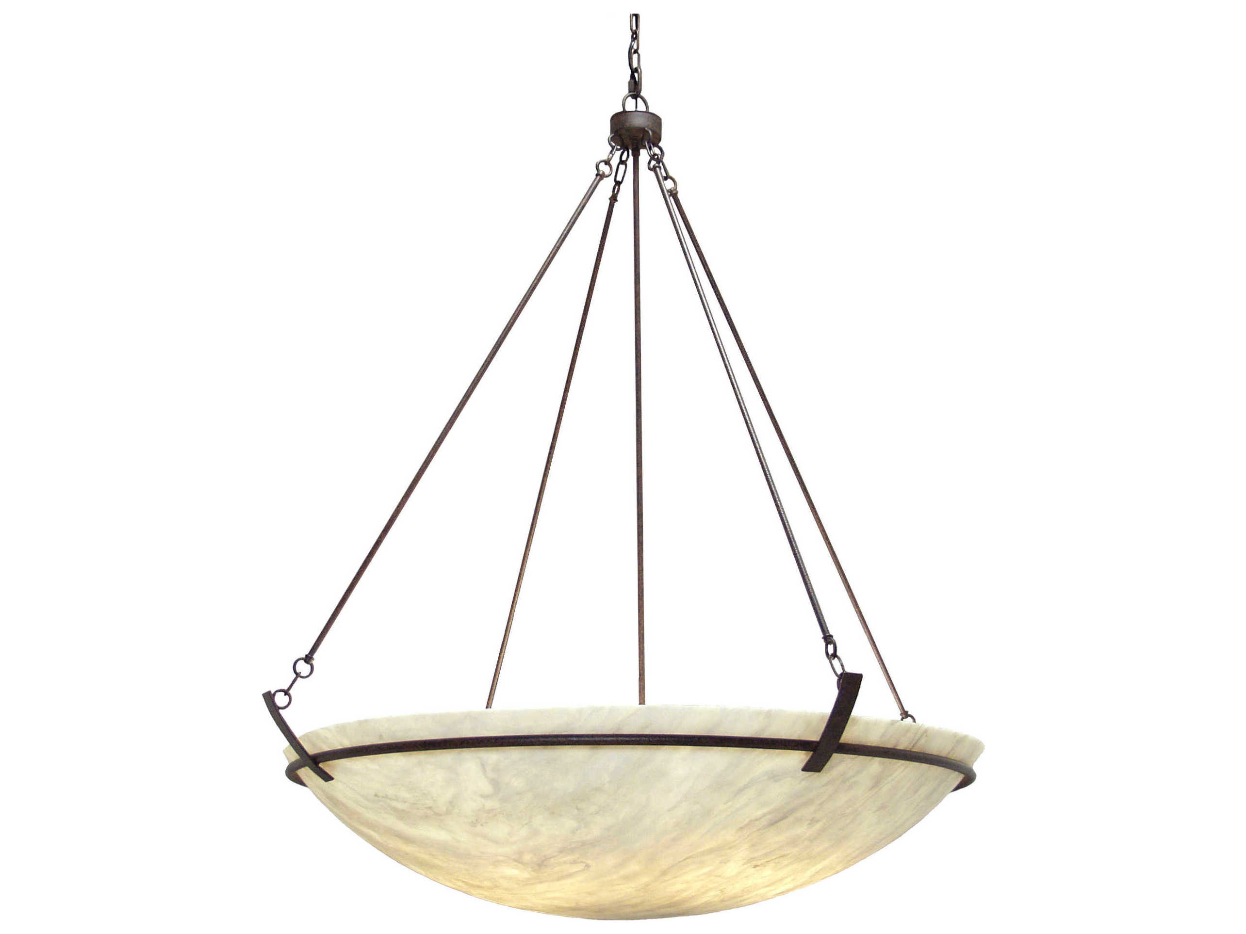 Meyda Covina 10-Light White Brown Bowl Pendant