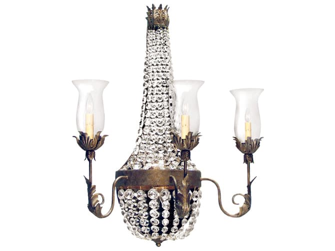 Meyda Crista 3 2-Light Corinth Clear Crystal Glass Wall Sconce
