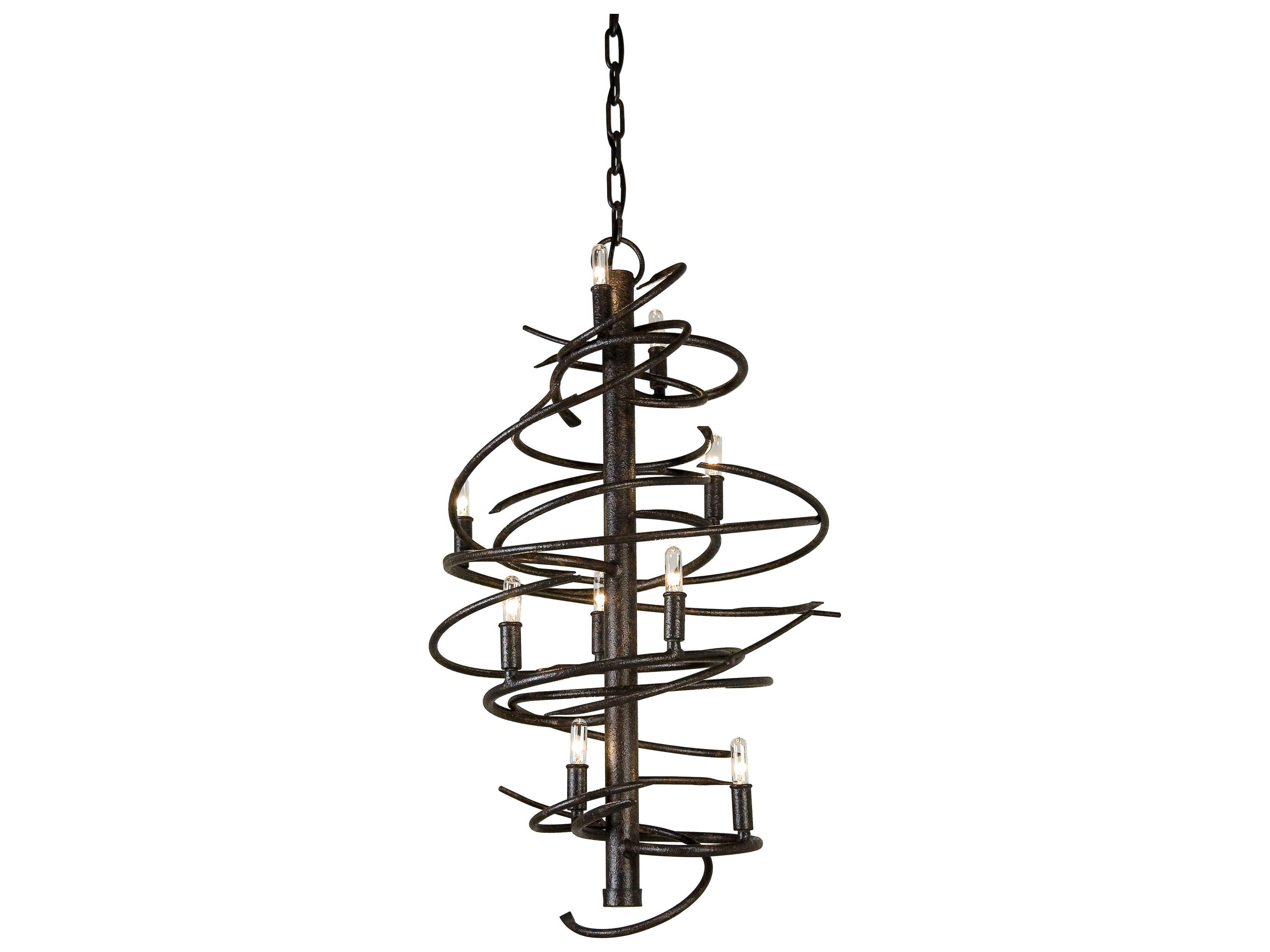 Meyda Cyclone 9-Light Cajun Spice Brown Candelabra Tiered Chandelier