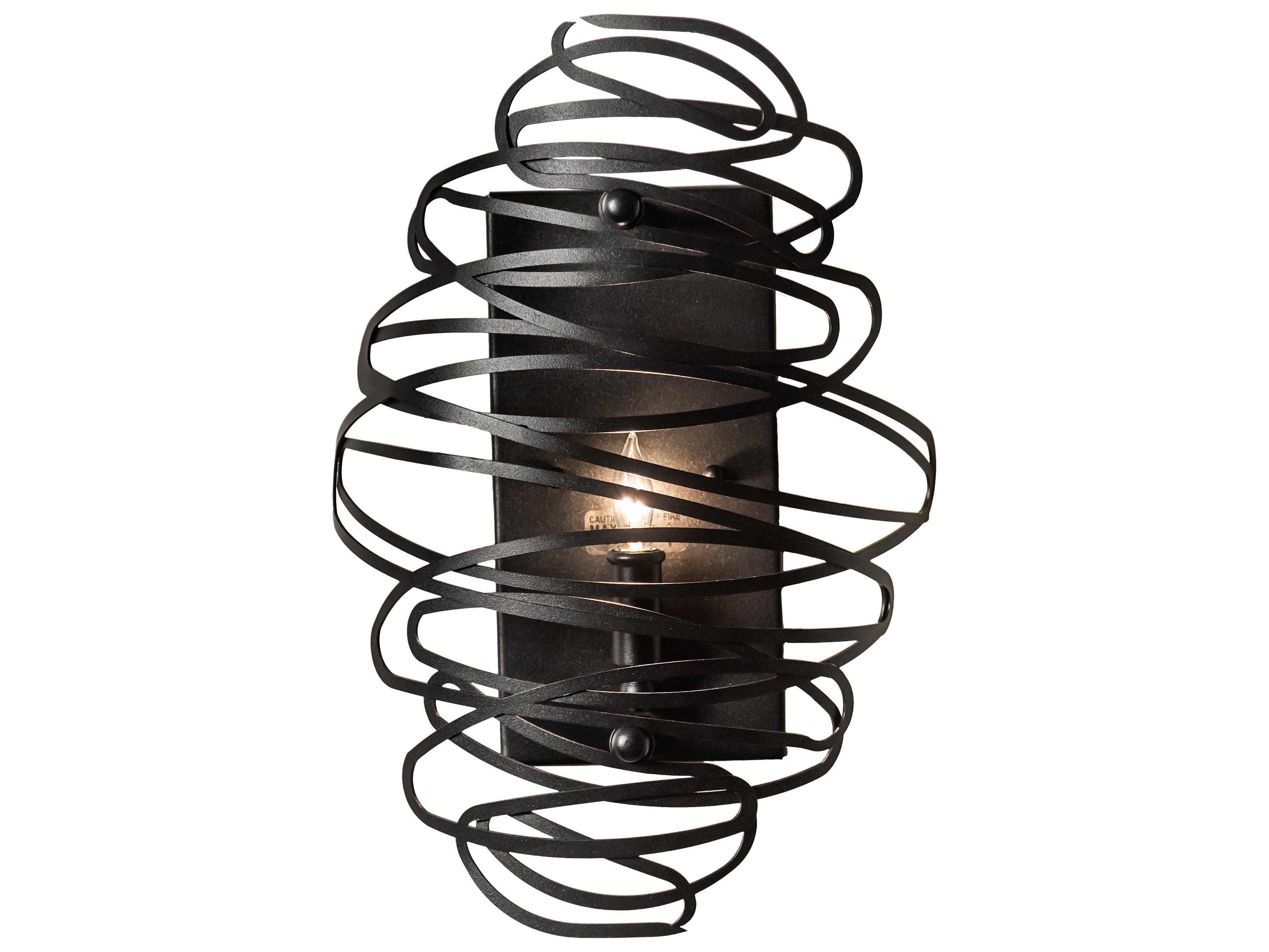 Meyda Cyclone 1-Light Black Wall Sconce