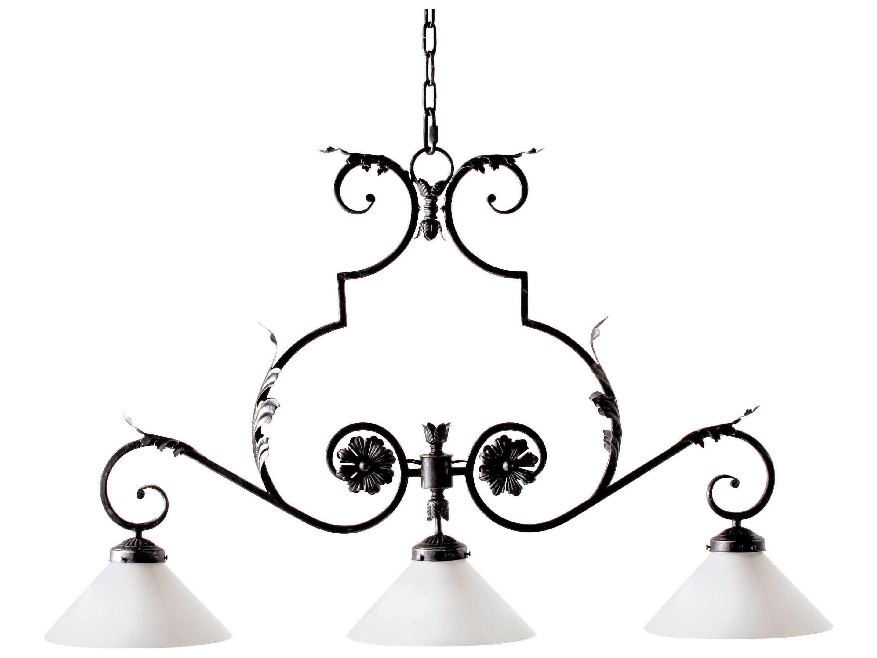 Meyda Dahlia 3-Light Black Bell Island Pendant