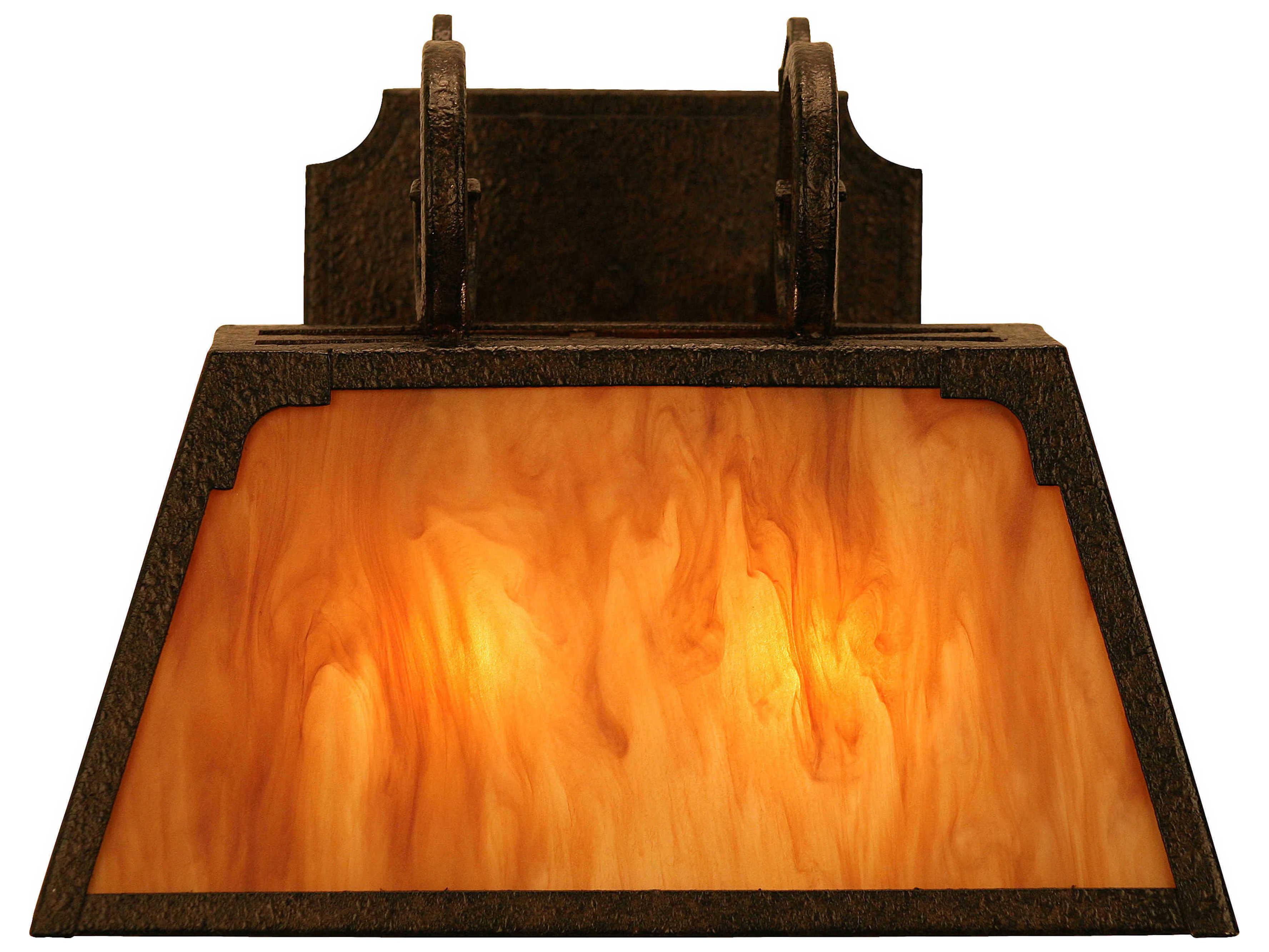 Meyda Dalton 2-Light Black Amber Chocolate Brown Wall Sconce