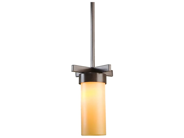 Meyda Dante 1-Light Classic Rust Brown Cylinder Mini Pendant