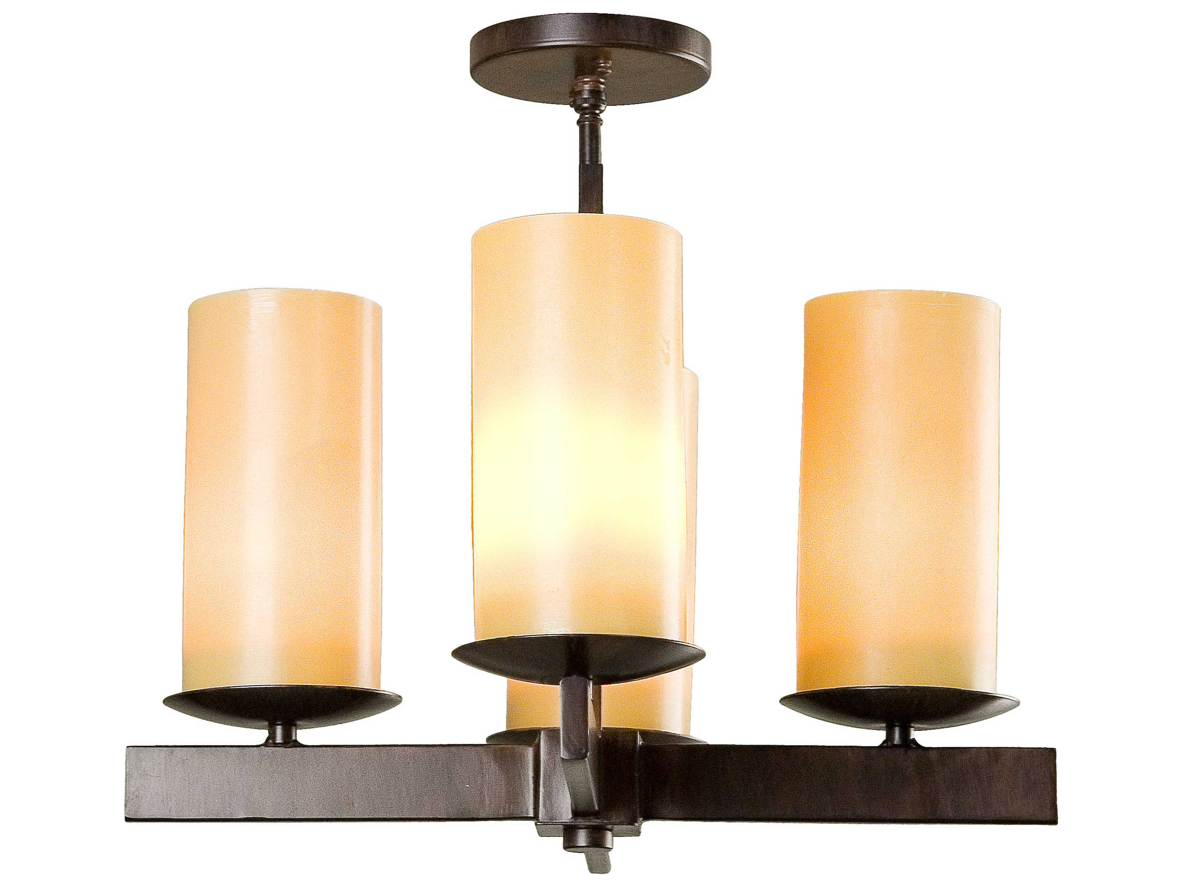 Meyda Dante 4-Light Chocolate Brown Cylinder Semi Flush Mount