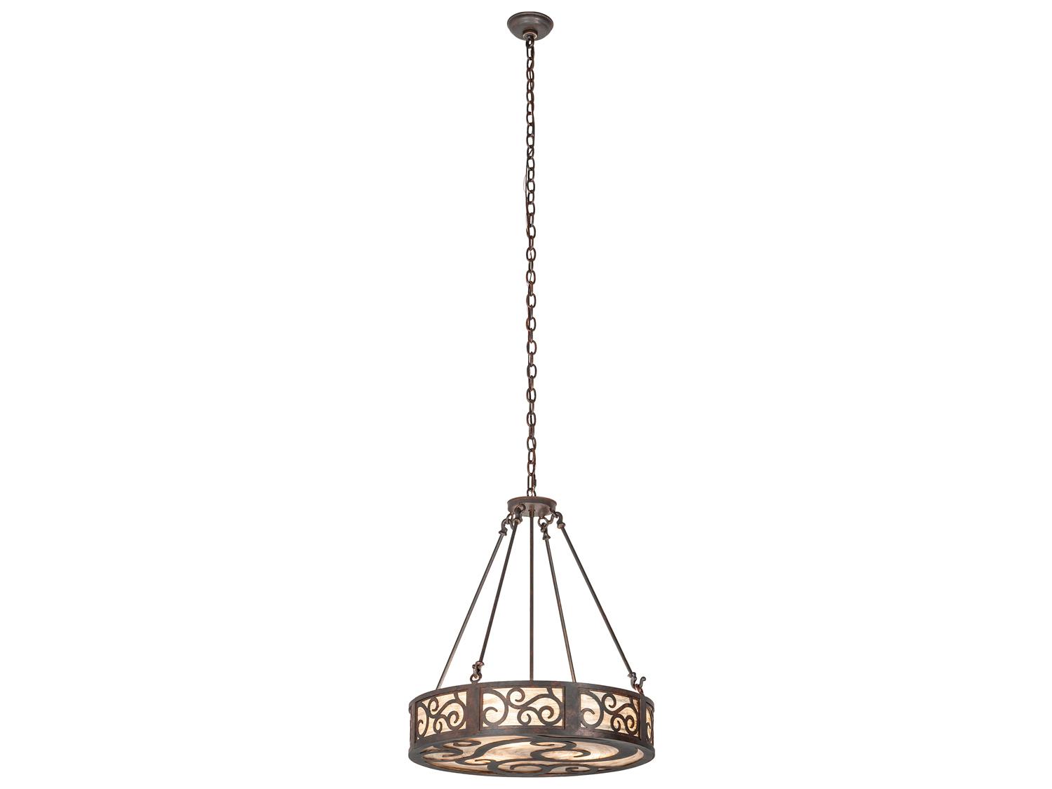 Meyda Dean 3-Light Cajun Spice Brown Drum Pendant