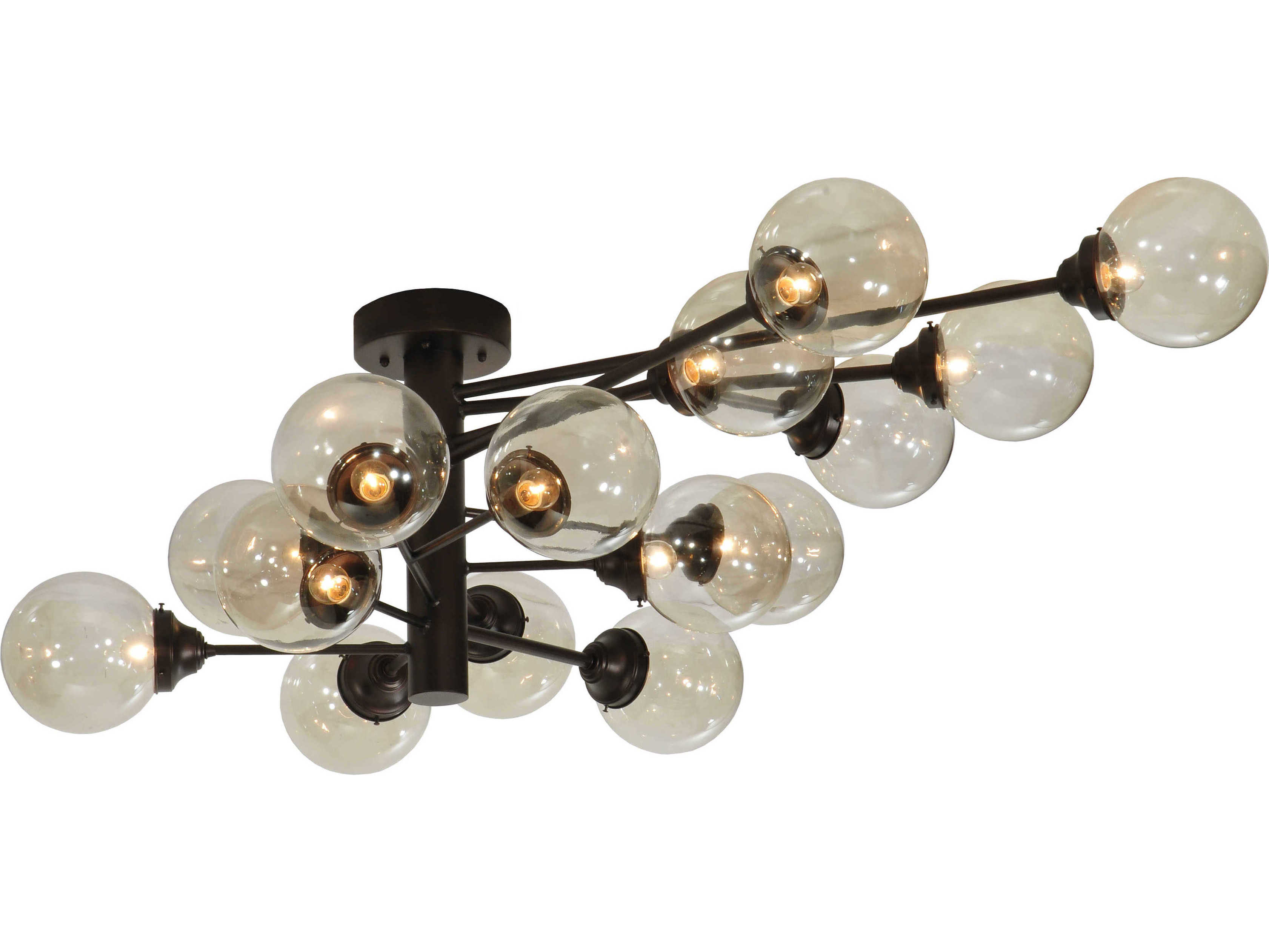 Meyda Deco 15-Light Black Globe Flush Mount