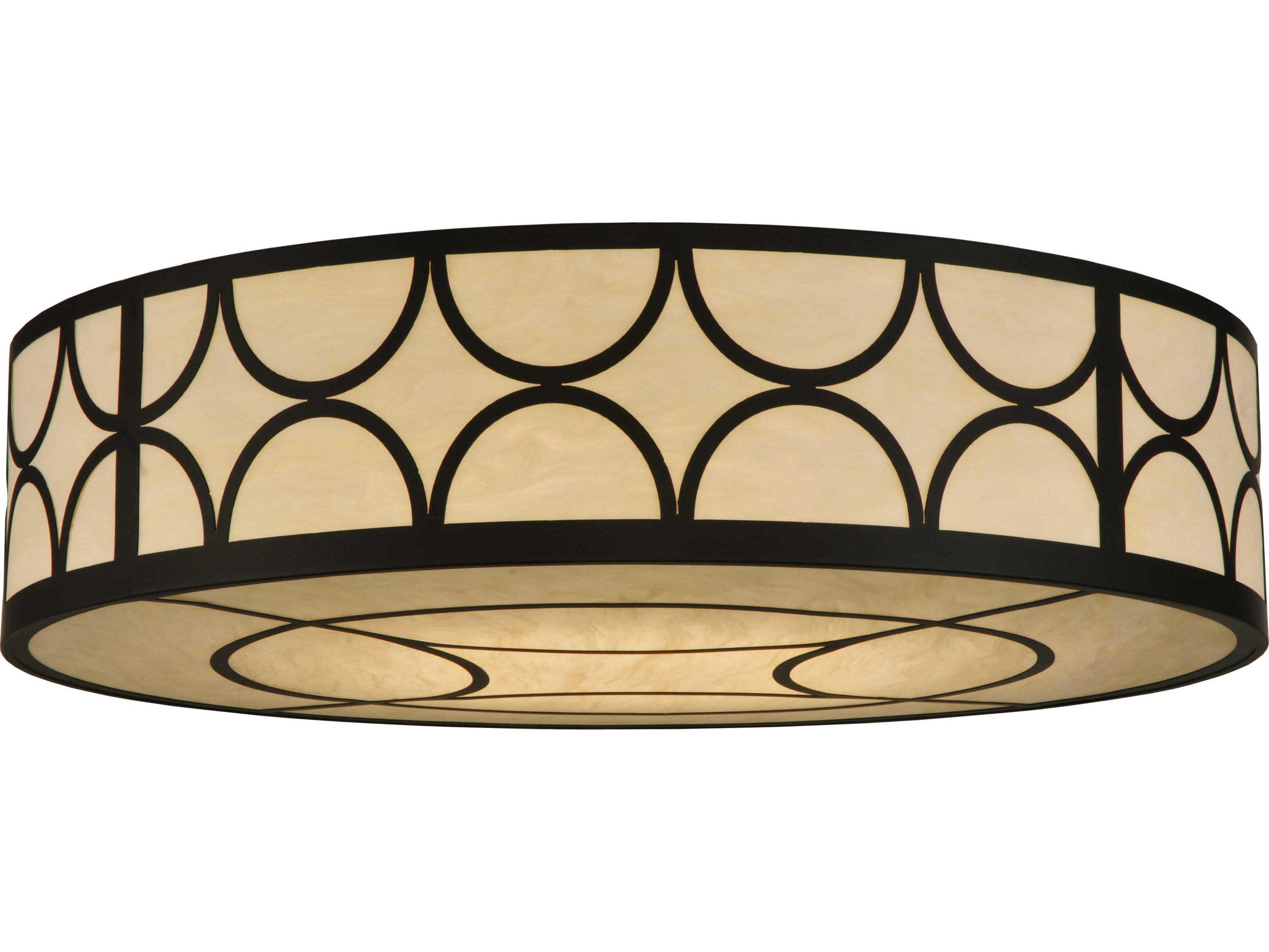 Meyda Deco 8-Light Bronze Drum Flush Mount