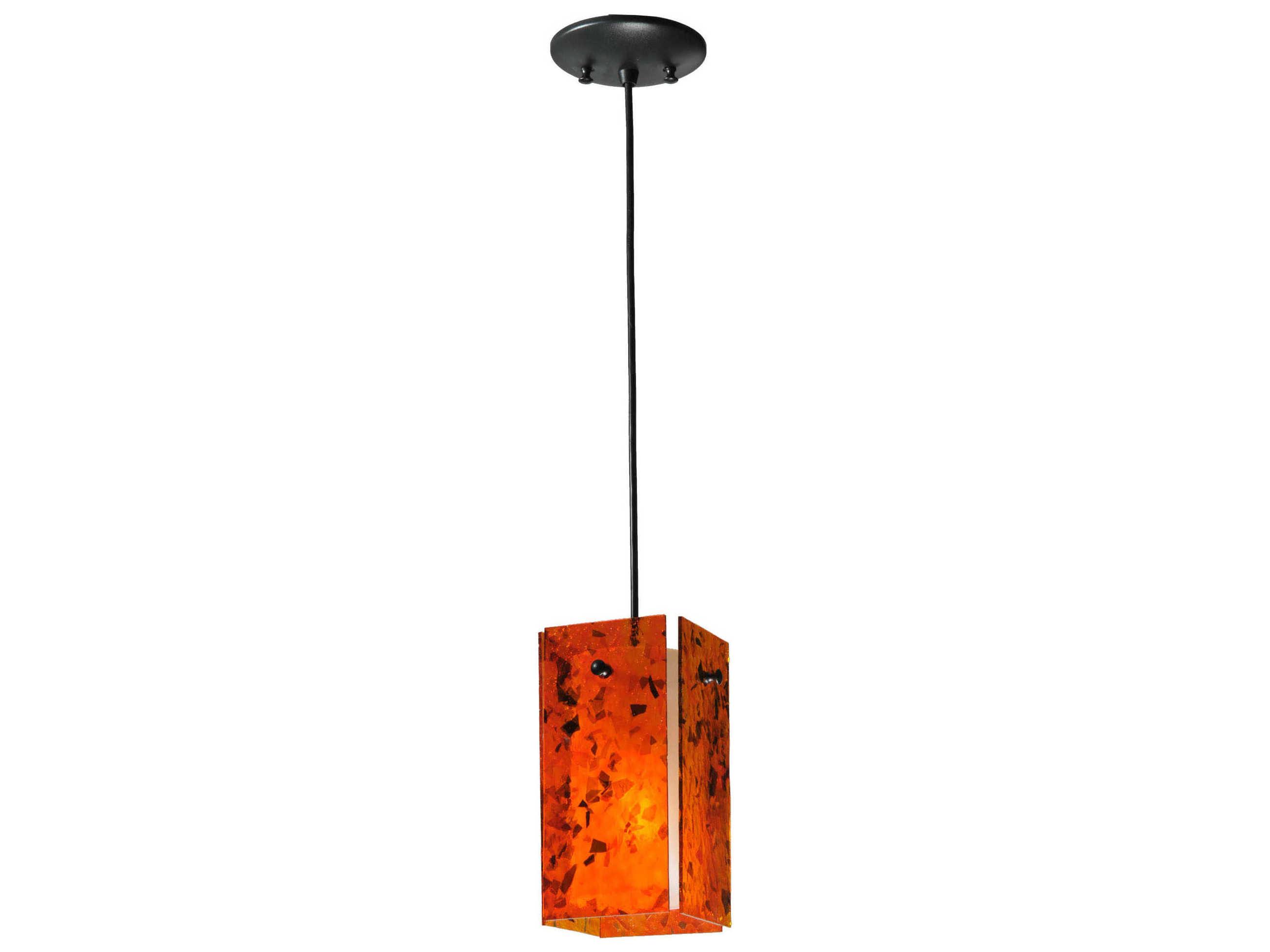 Meyda Deco 1-Light Black Glass Mini Pendant
