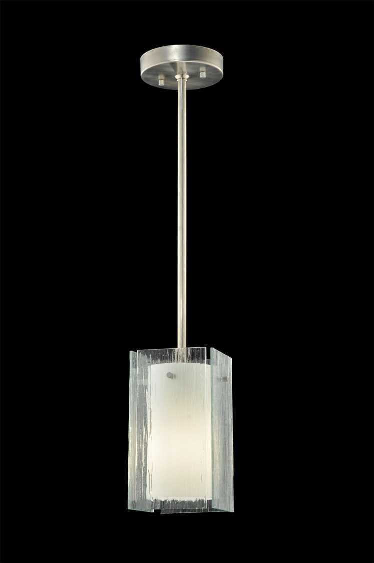 Meyda Deco 1-Light Gray Glass Geometric Mini Pendant