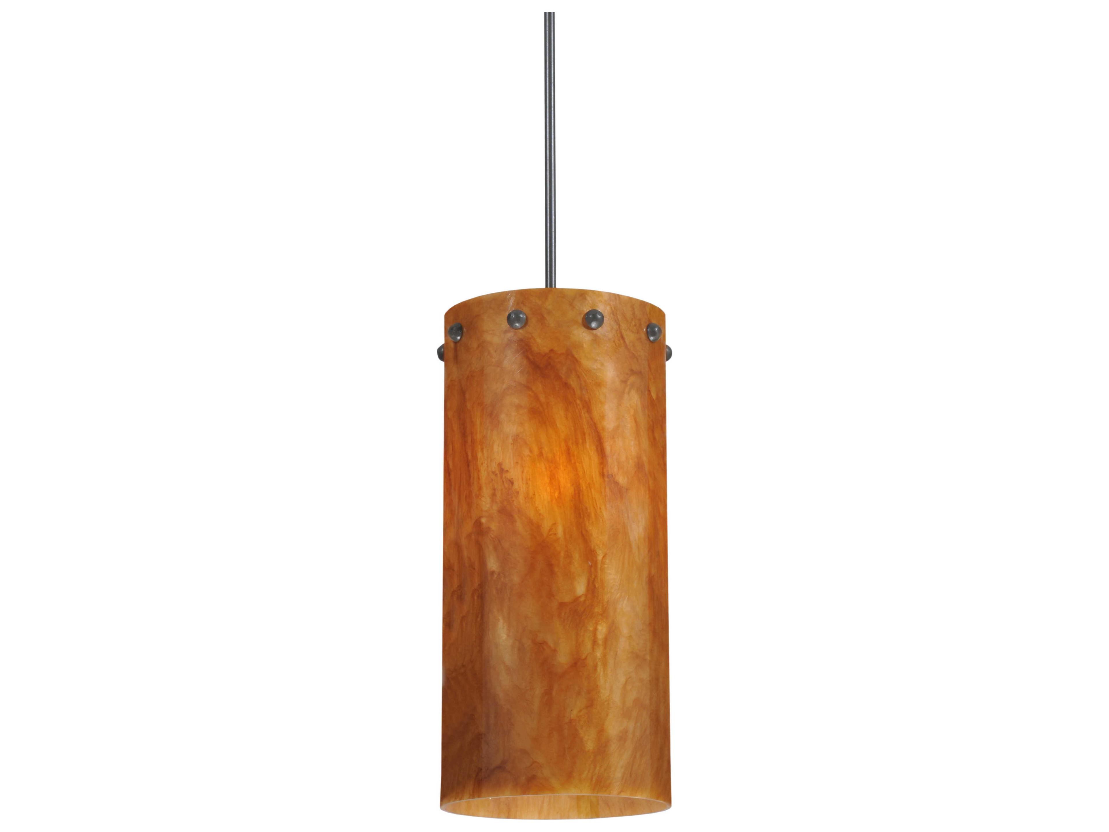 Meyda Deco 1-Light Bronze Cylinder Pendant