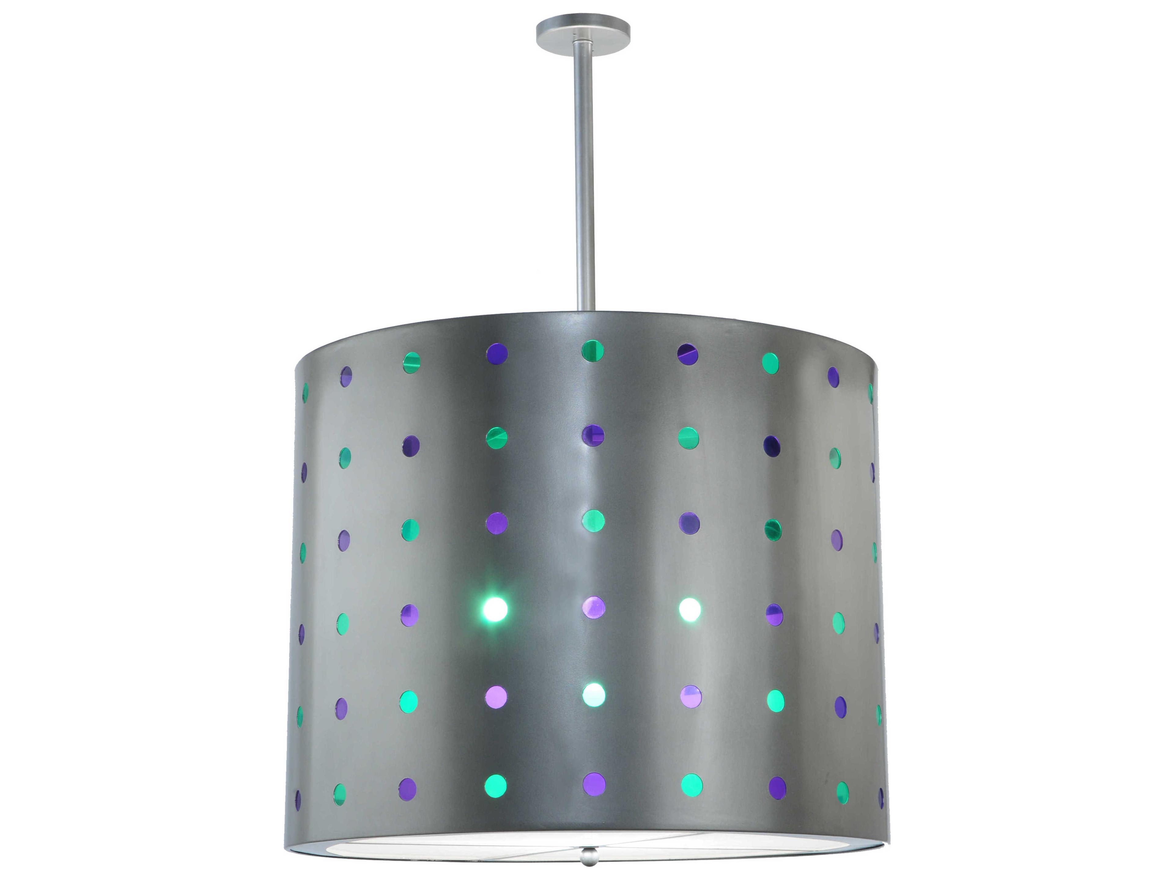 Meyda Deco 9-Light Nickel Drum Pendant