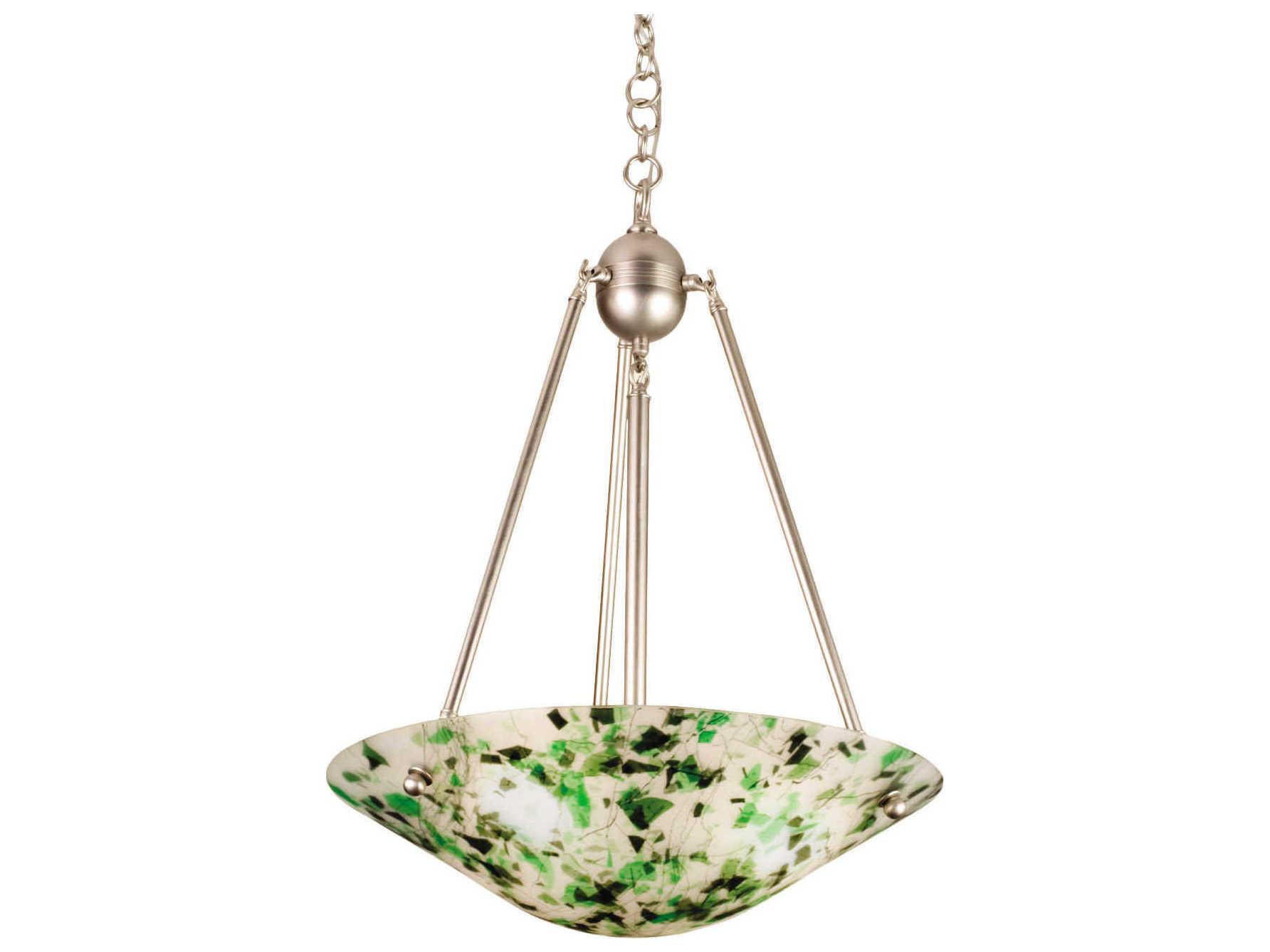 Meyda Metro Fusion 3-Light Nickel Bowl Pendant