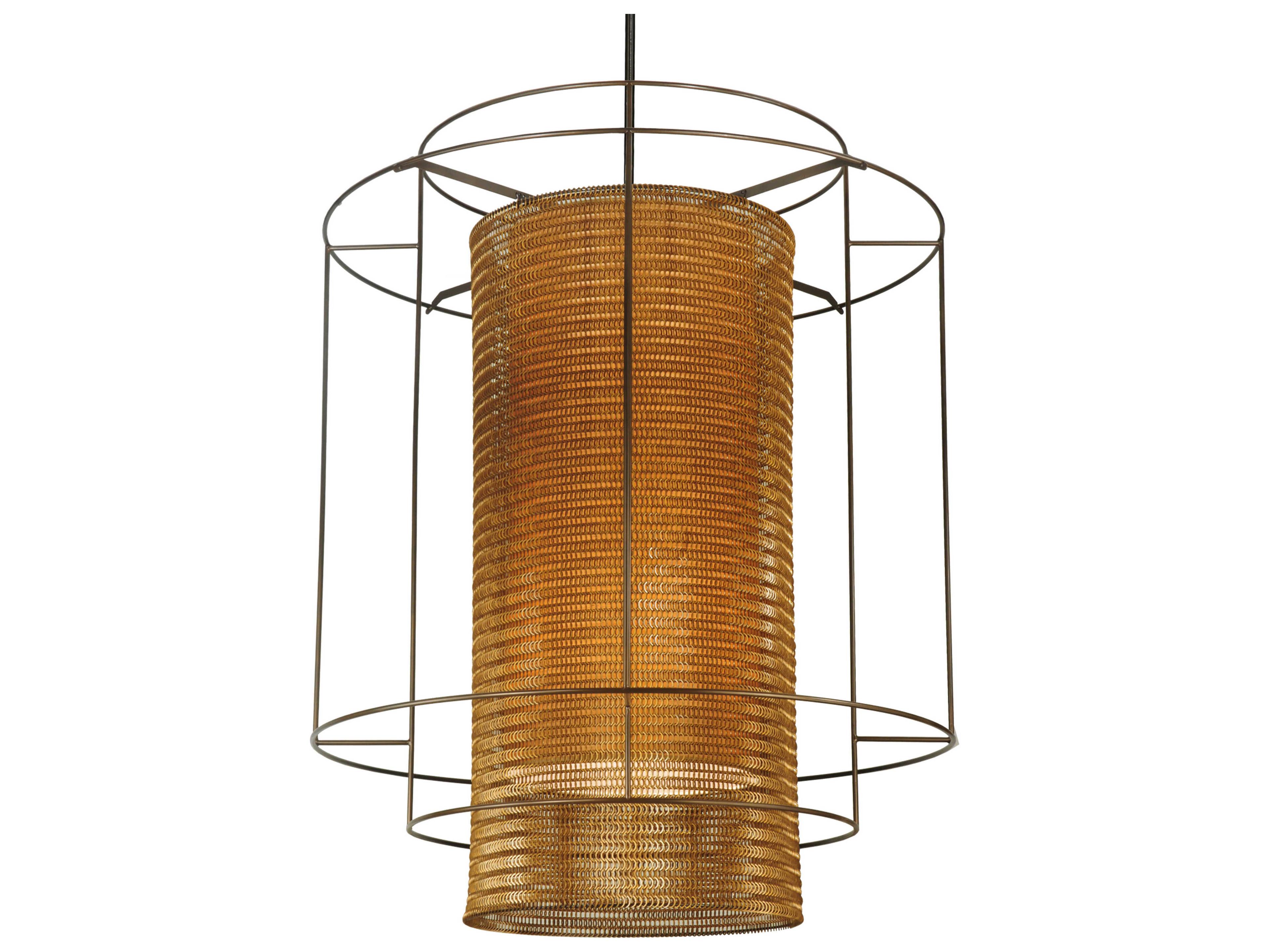 Meyda Deco 8-Light Brown Cylinder Pendant