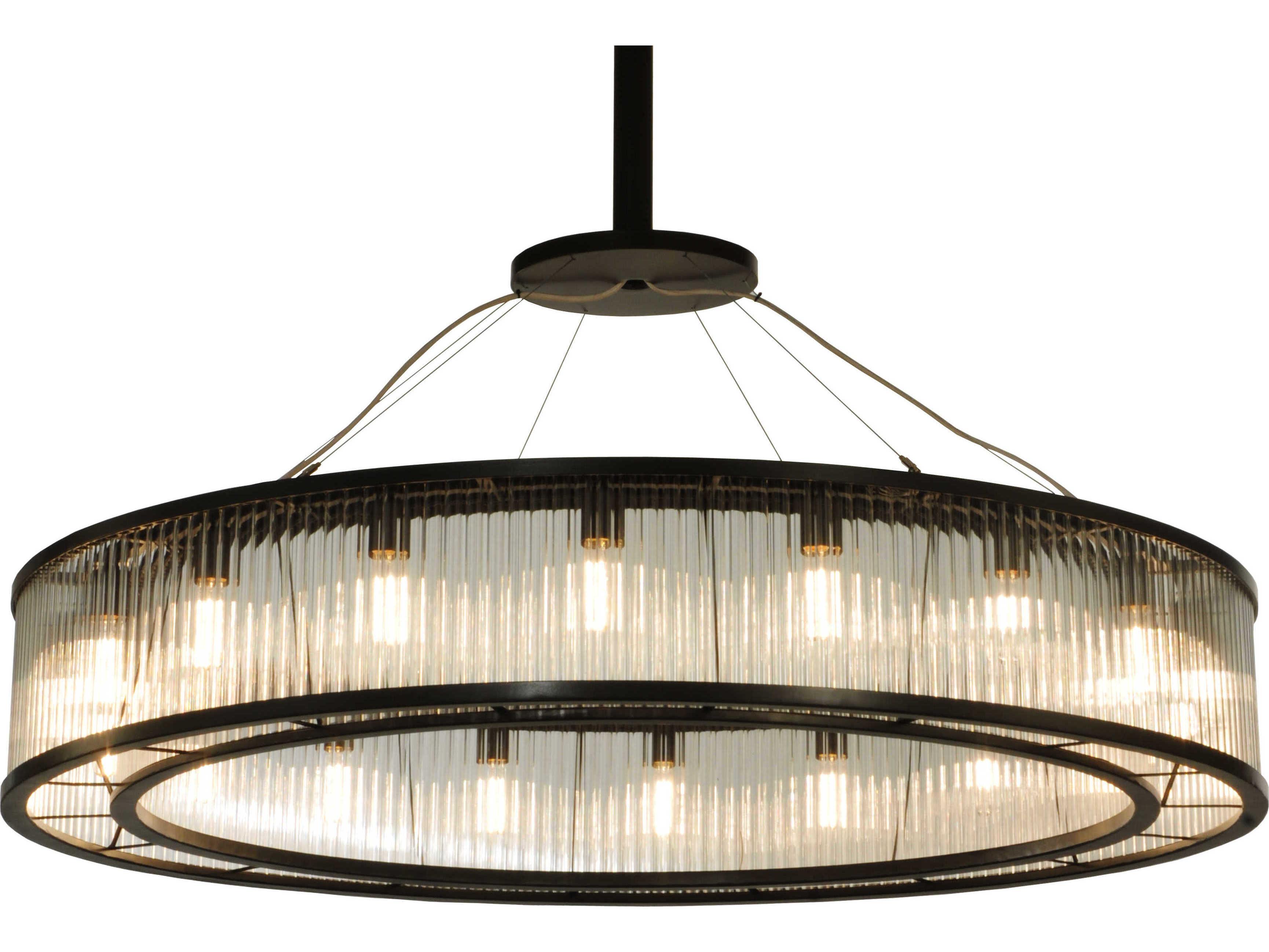 Meyda Deco 18-Light-Light Black Drum Pendant