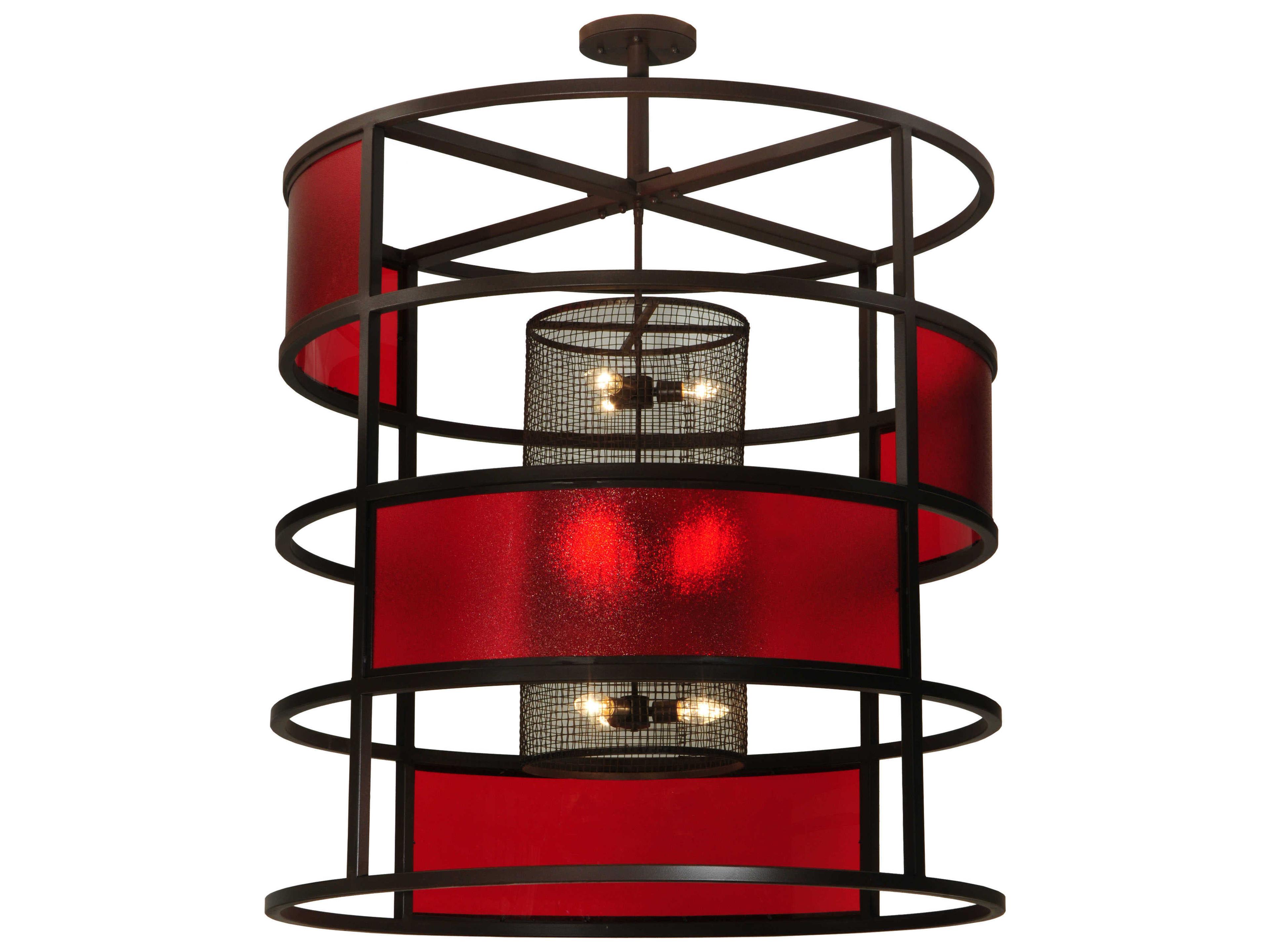 Meyda Deco 9-Light Brown Drum Pendant