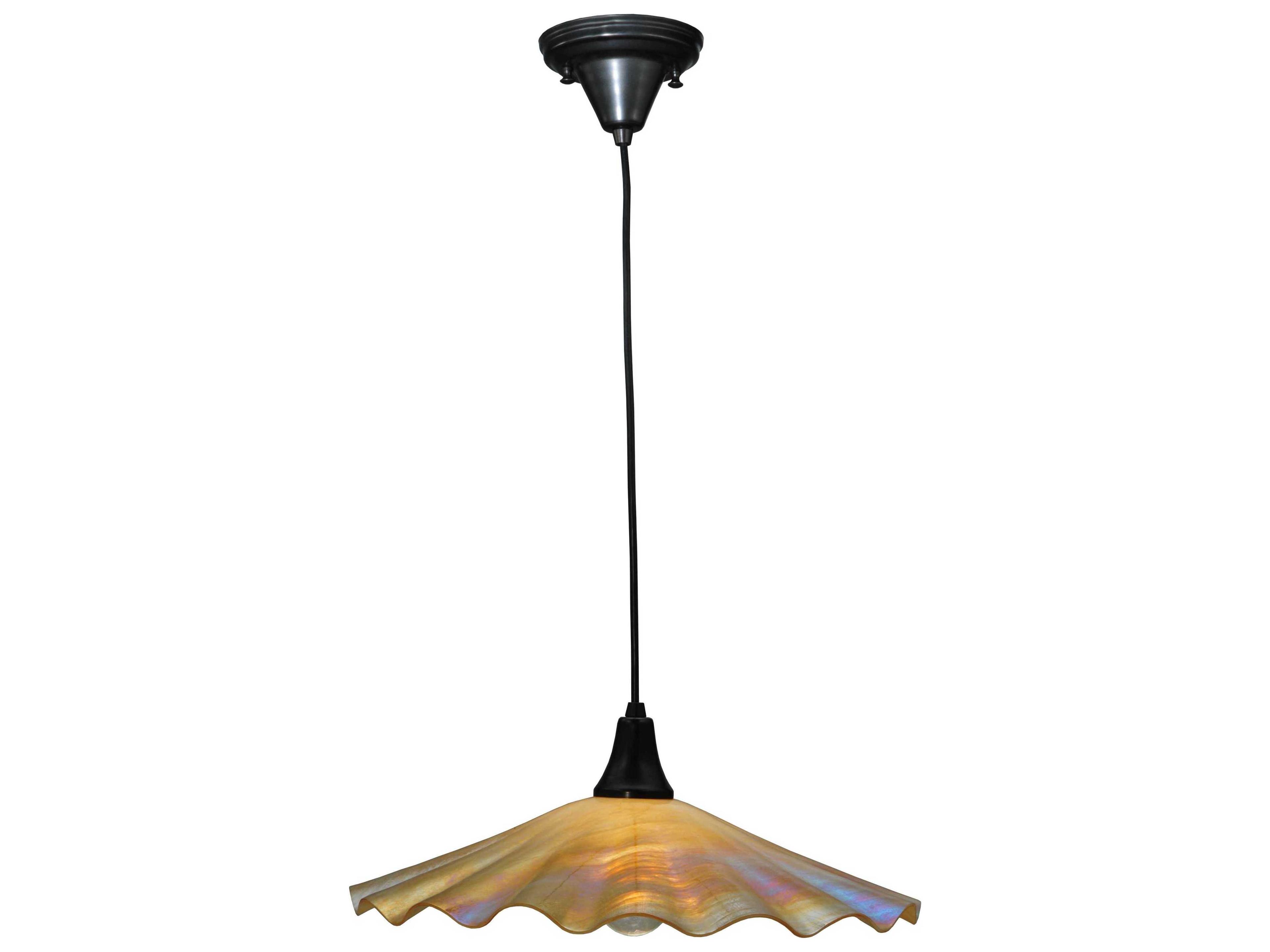 Meyda Deco 1-Light Gray Glass Bowl Pendant