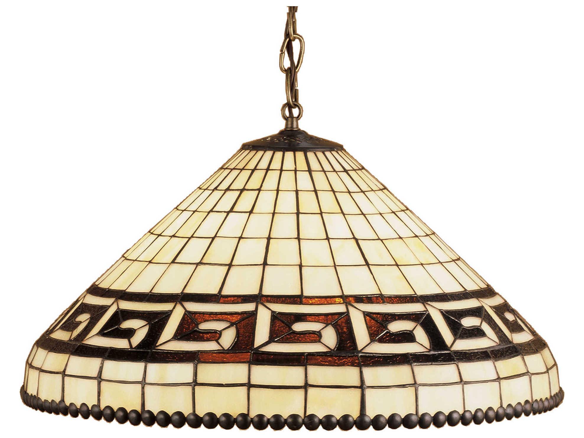 Meyda Deco 3-Light Bronze Tiffany Pendant