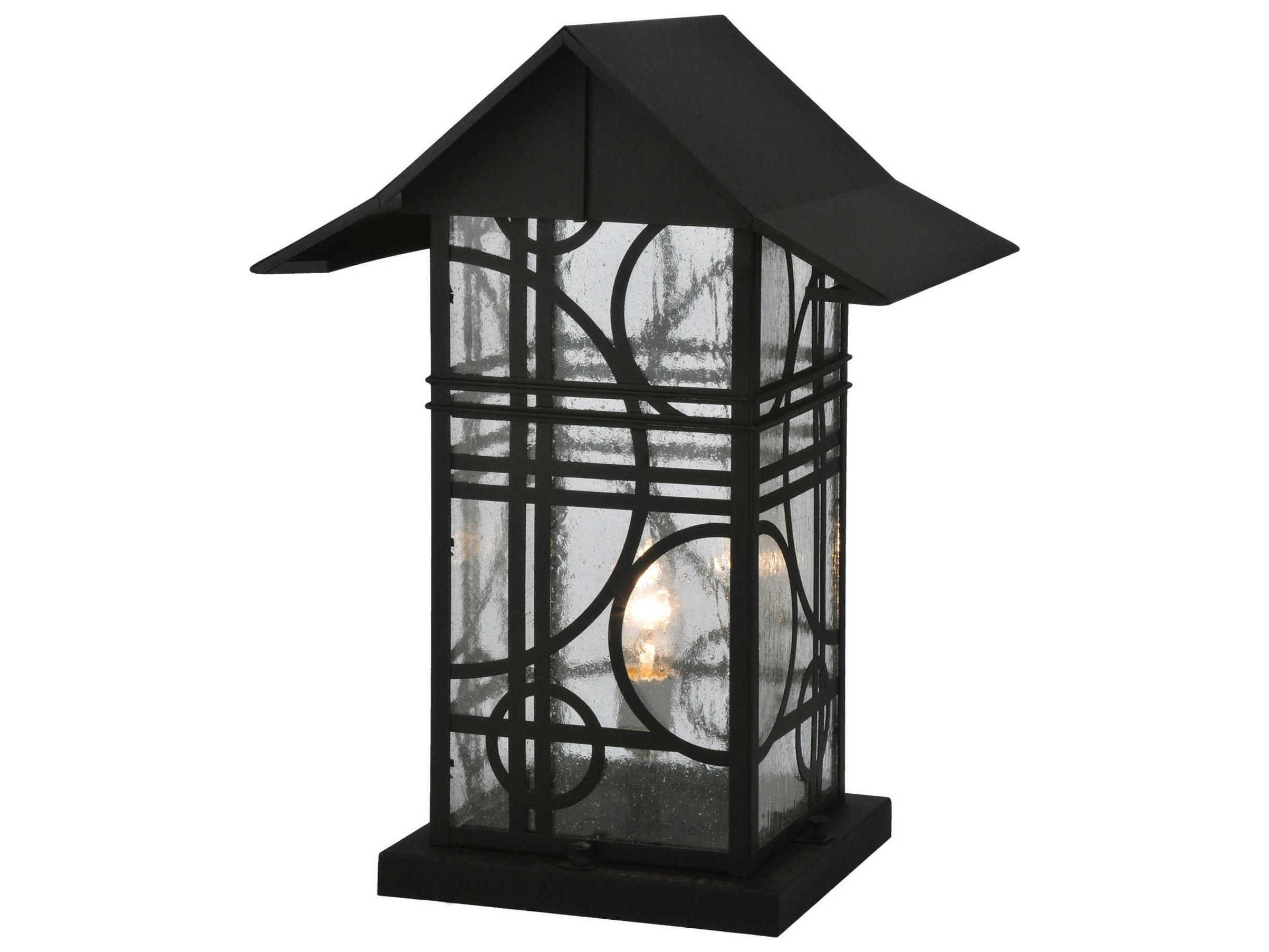 Meyda Deco Black Seedy Outdoor Post Mount Light