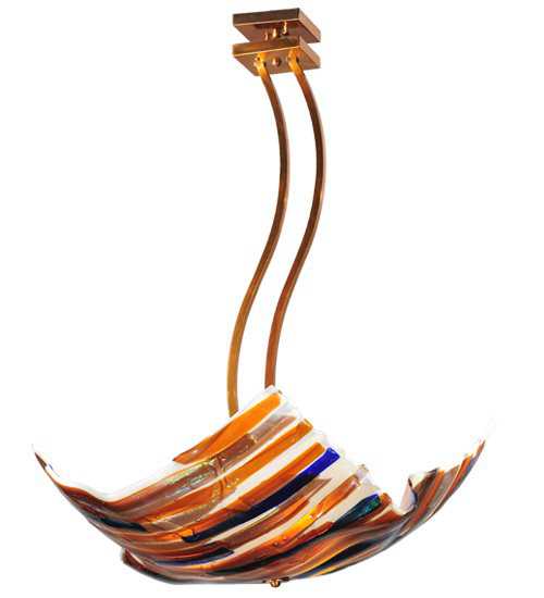 Meyda Metro Fusion 3-Light Gold Semi Flush Mount