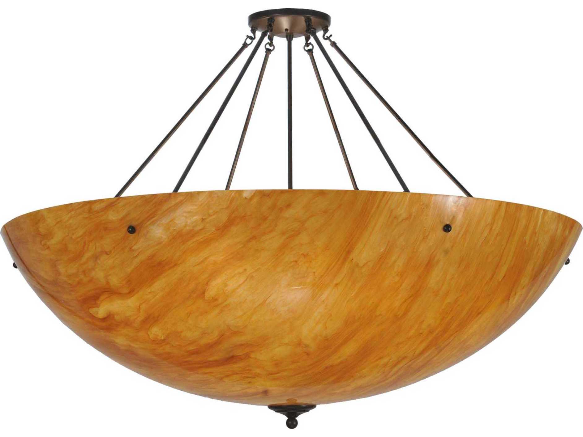 Meyda Deco 8-Light Bronze Bowl Semi Flush Mount