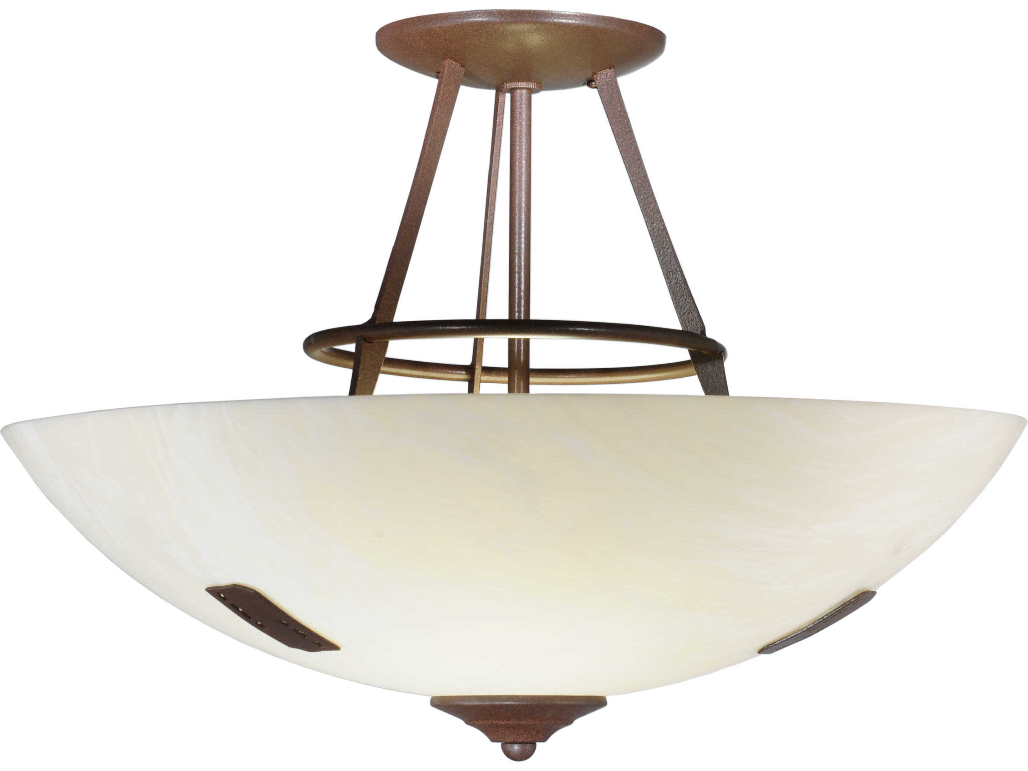 Meyda Deco 2-Light Brown Bowl Semi Flush Mount