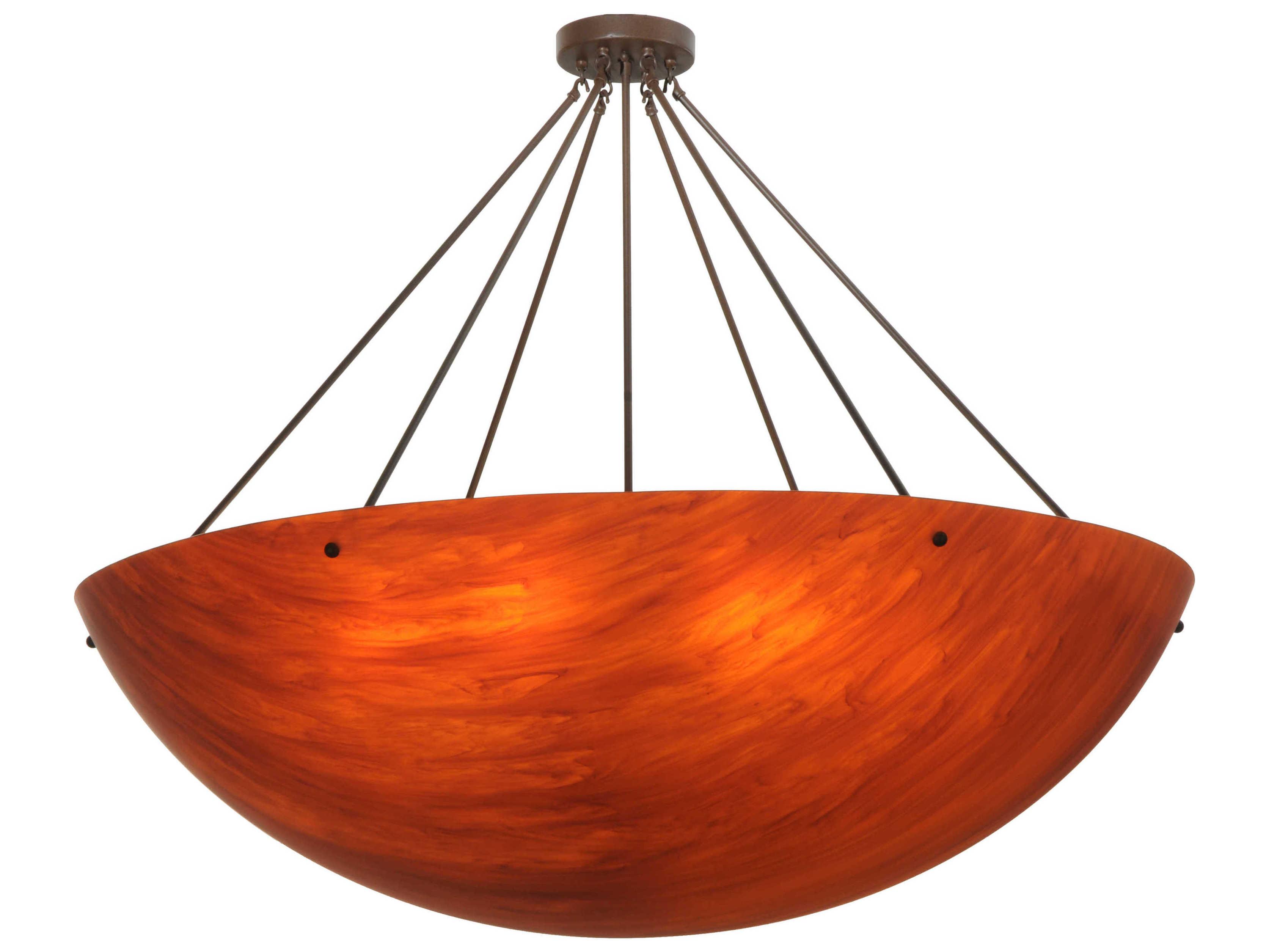 Meyda Deco 8-Light Brown Bowl Semi Flush Mount