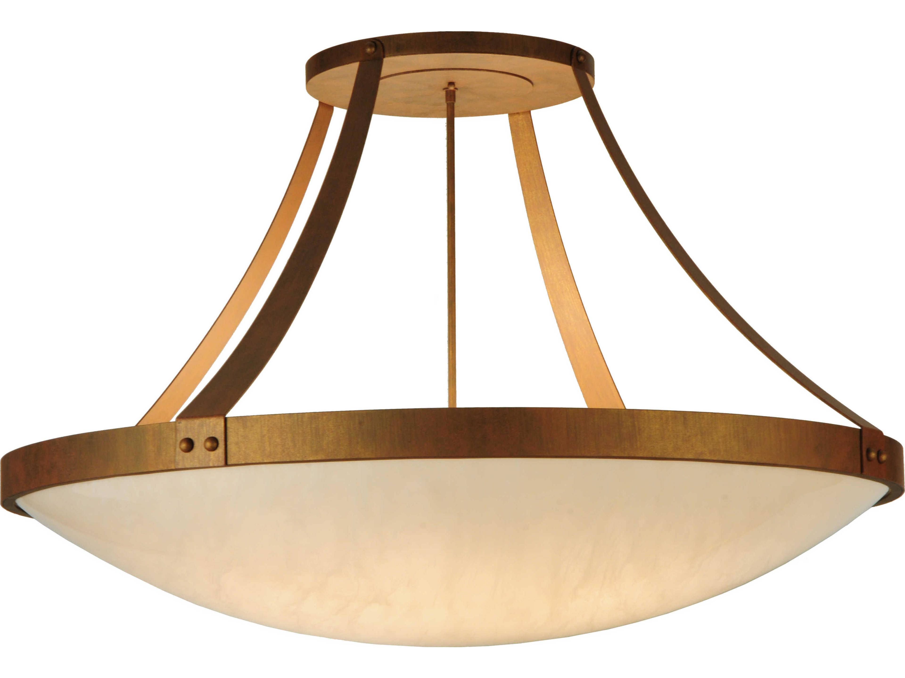 Meyda Deco 8-Light Gold Bowl Semi Flush Mount