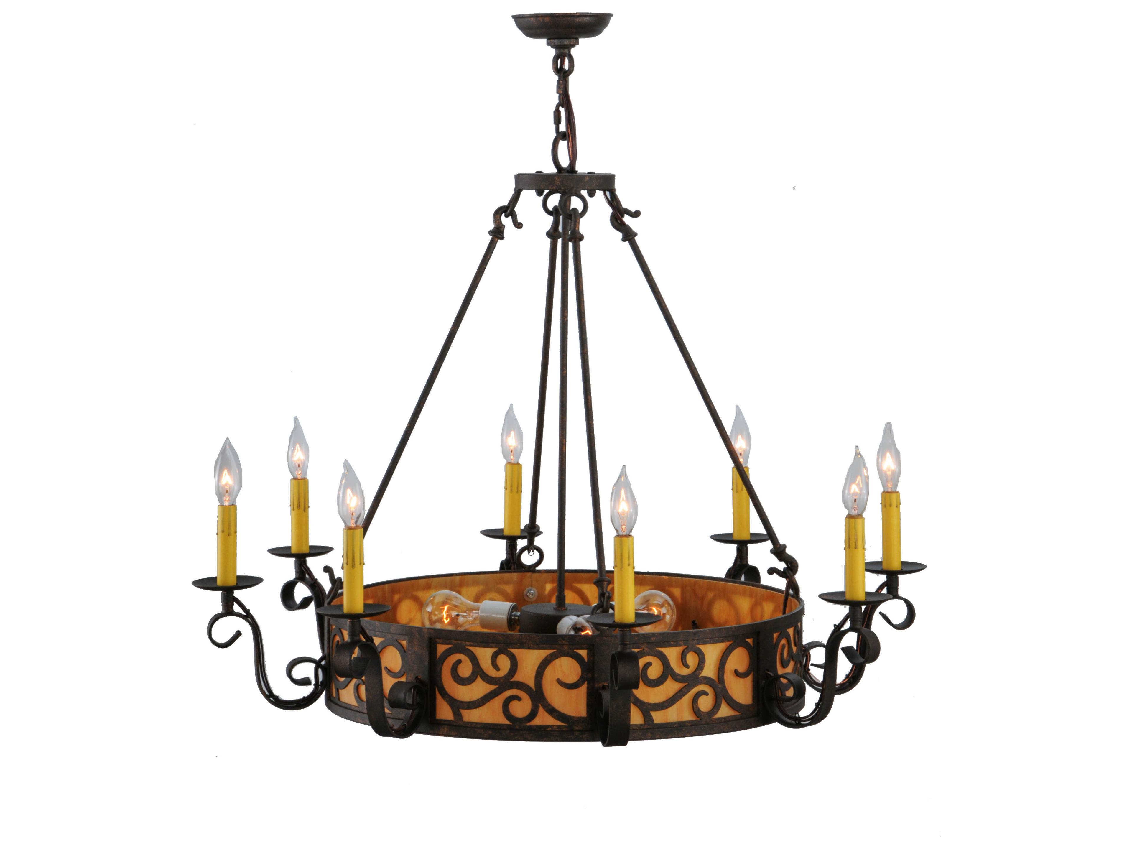 Meyda Delano 11-Light Rust Black Candelabra Chandelier