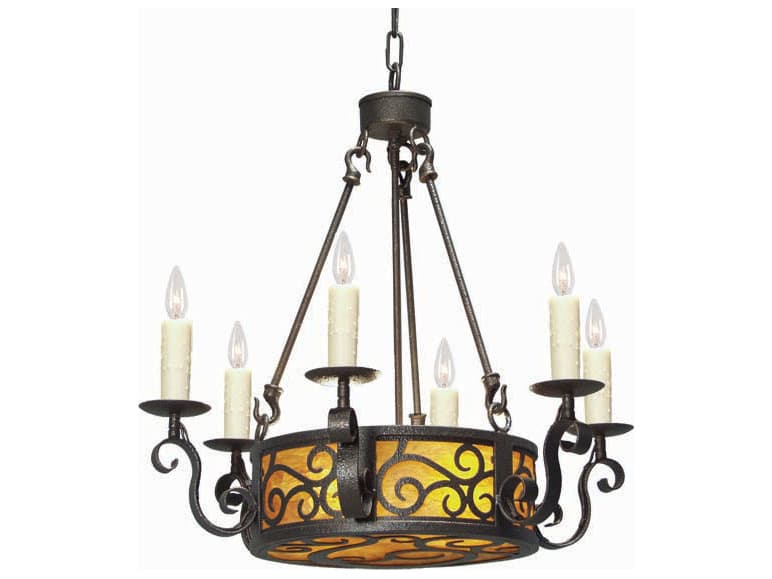 Meyda Delano 8-Light Copper Rust Gray Candelabra Chandelier