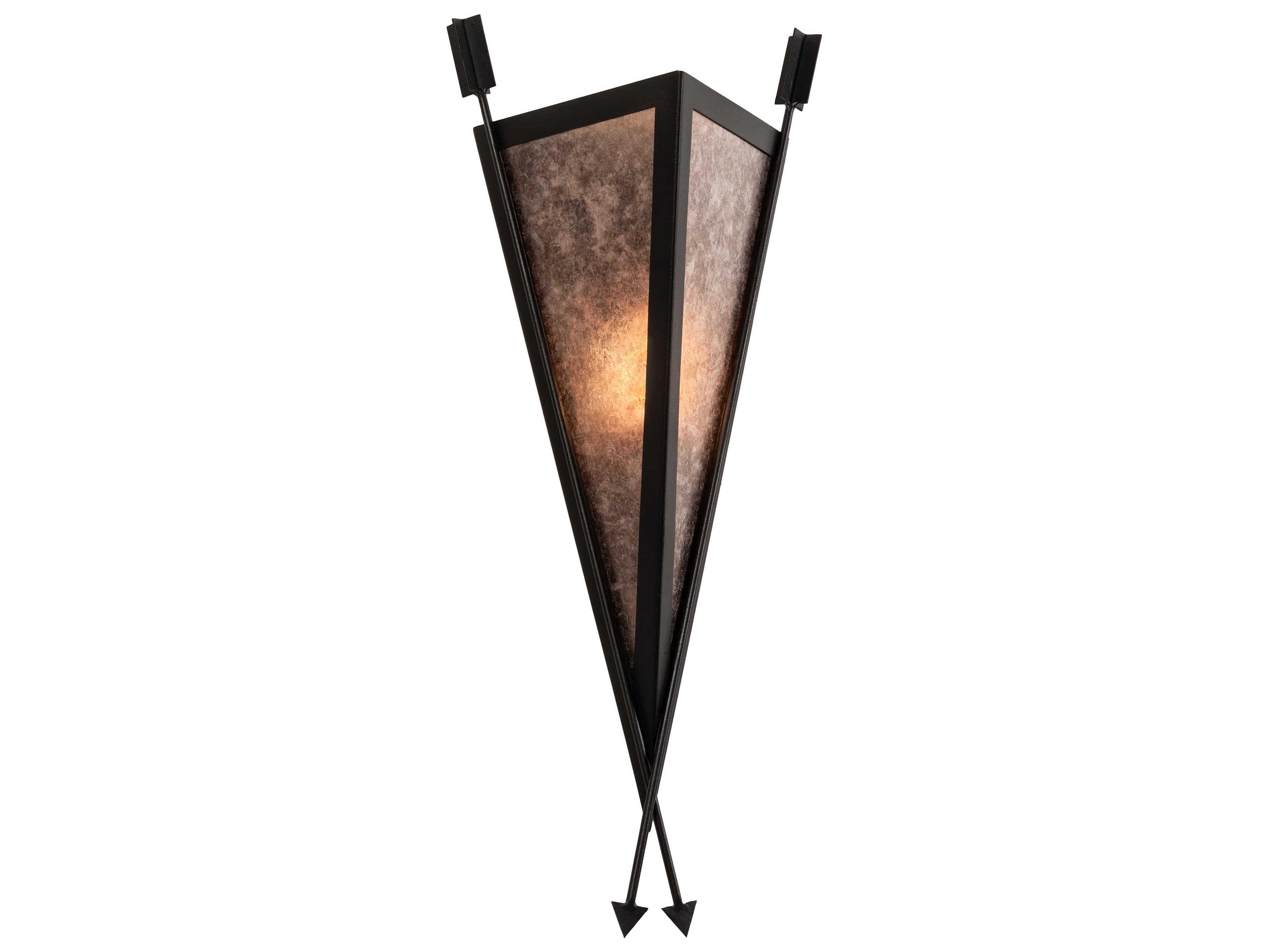 Meyda Desert Arrow 1-Light Black Silver Mica Wall Sconce