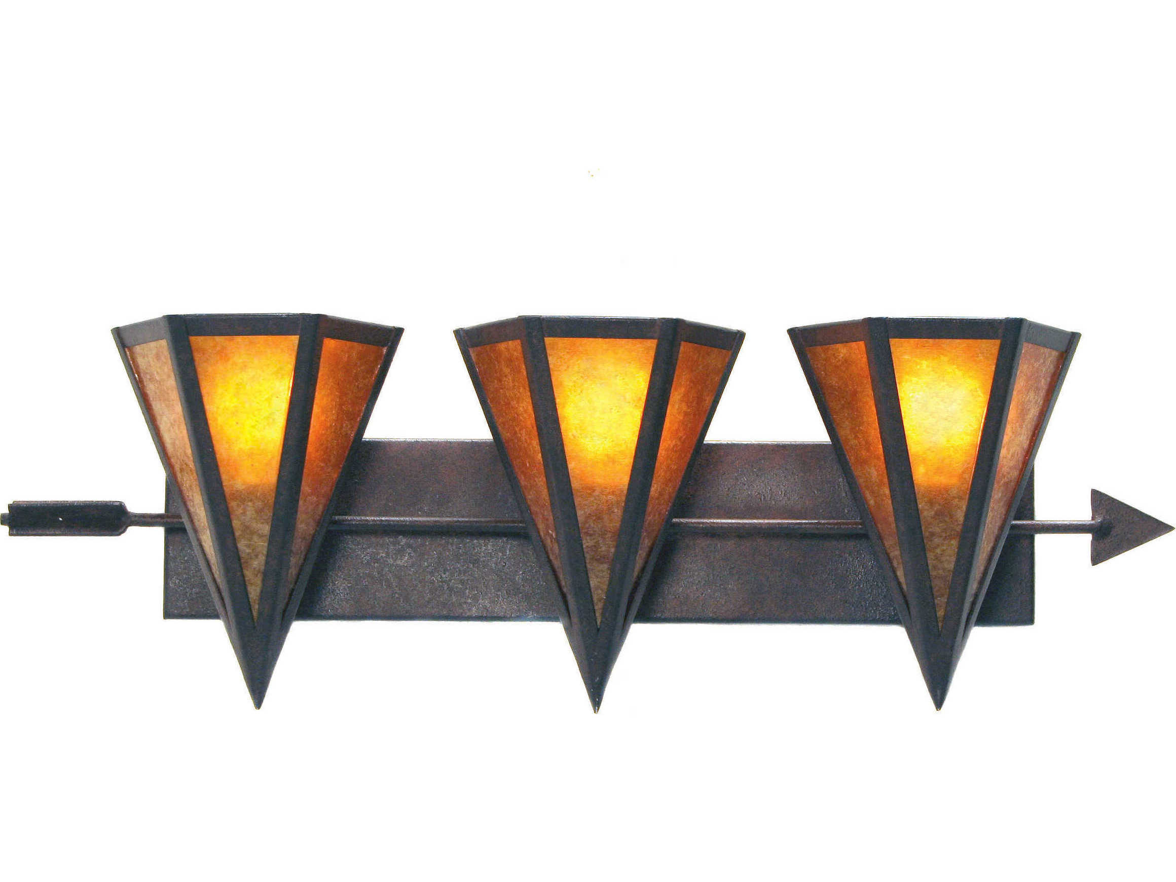 Meyda Desert Arrow 3-Light Amber Mica Brown Vanity Light