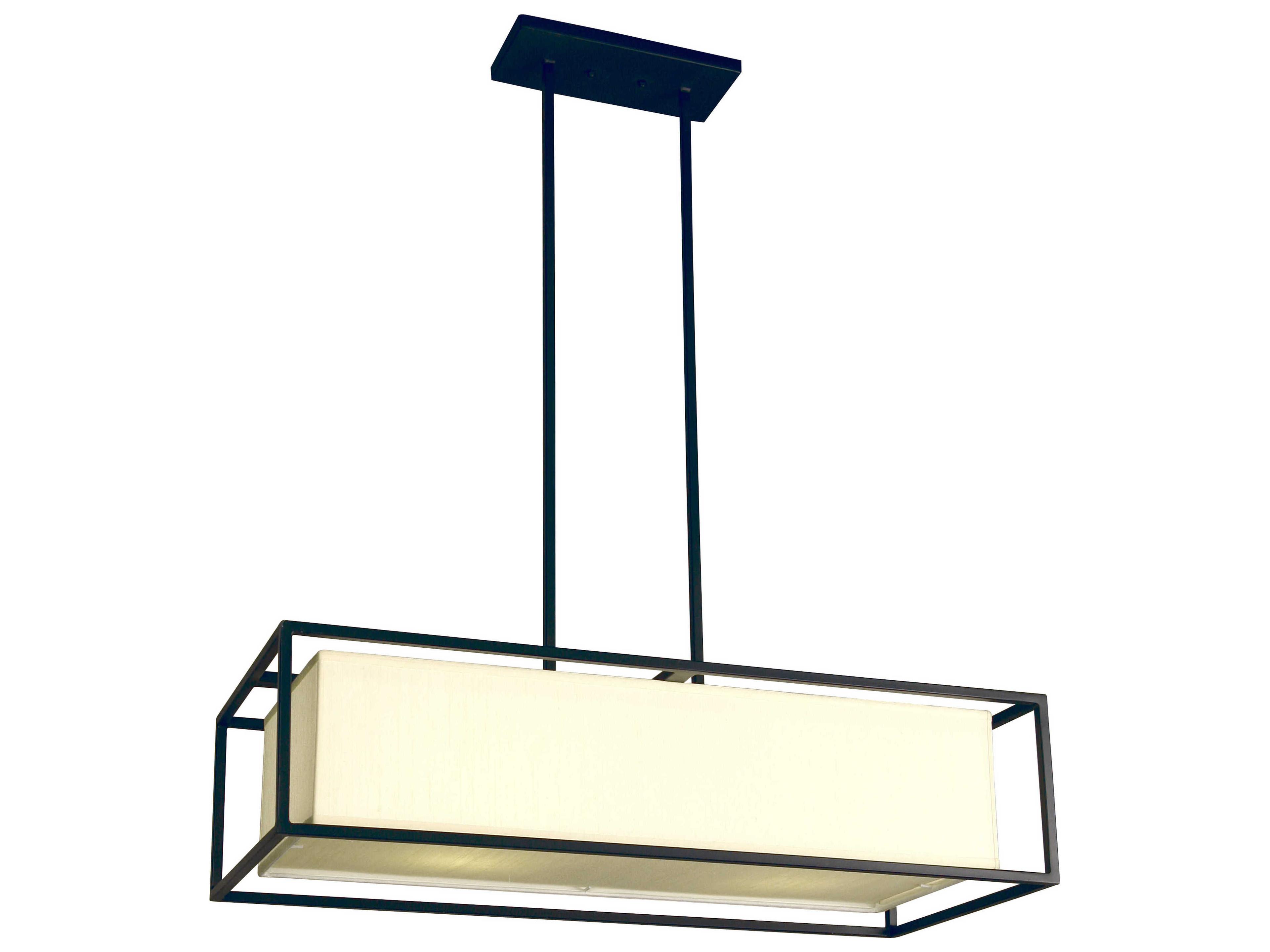 Meyda Dia 4-Light Blackwash Off White Linear Island Pendant