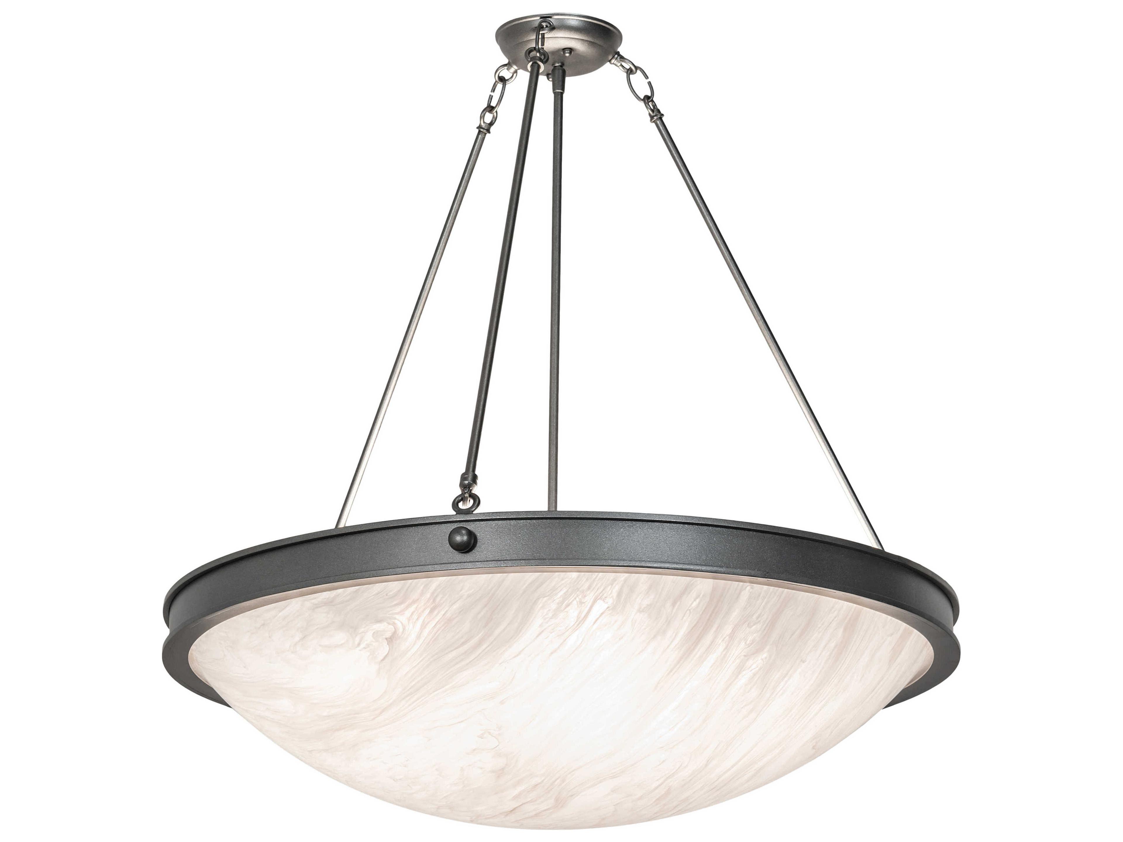 Meyda Dionne 6-Light Pewter Black Bowl Pendant