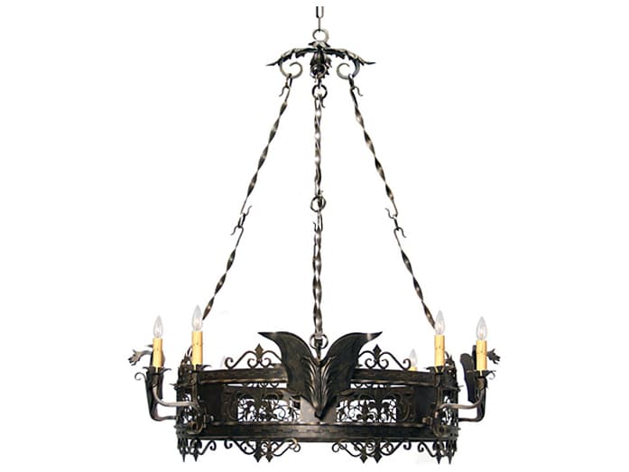 Meyda Dragone 8-Light Gilded Tobacco Brown Candelabra Chandelier