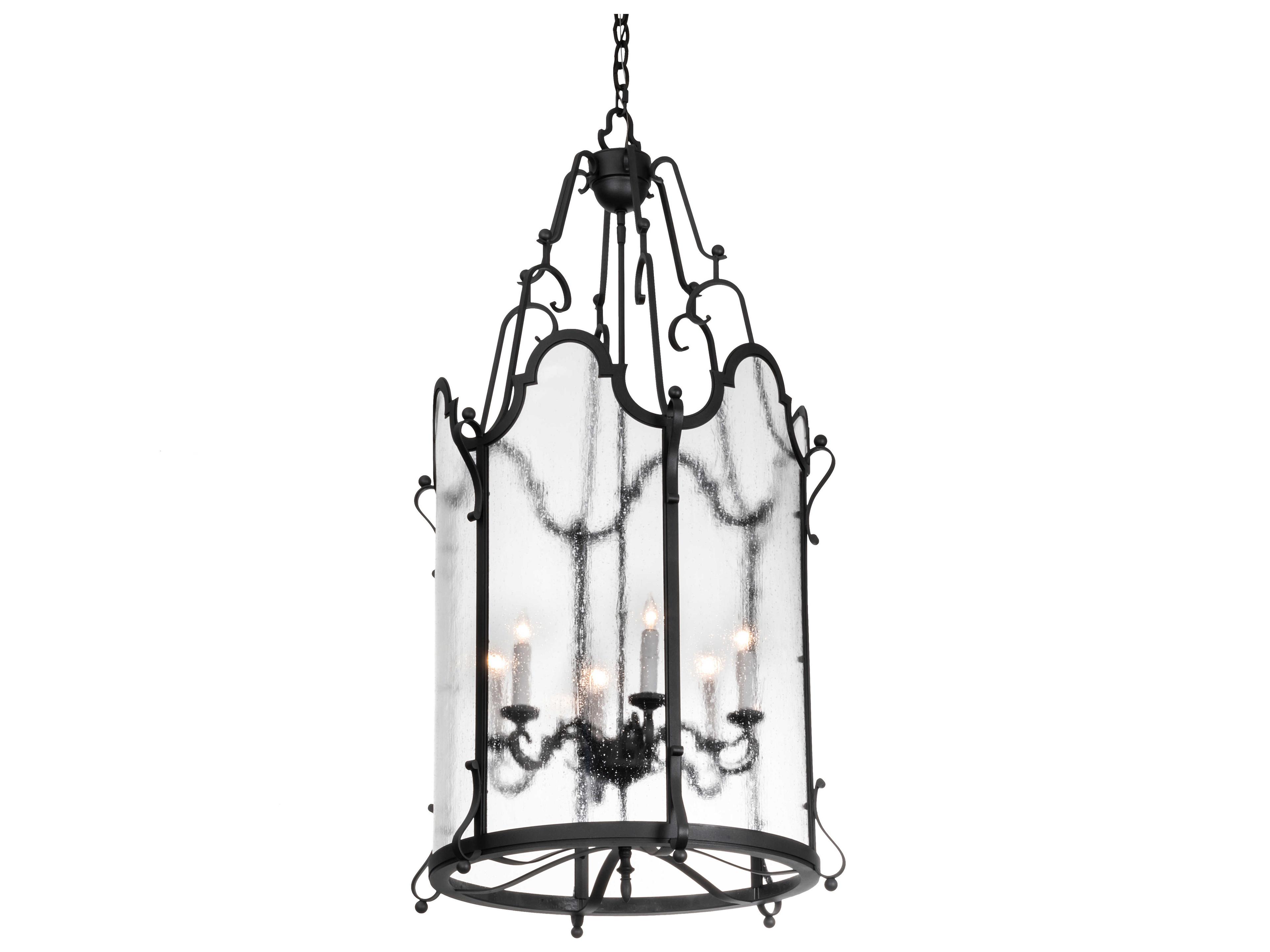 Meyda Dubrek 6-Light Gunmetal Candelabra Lantern Chandelier