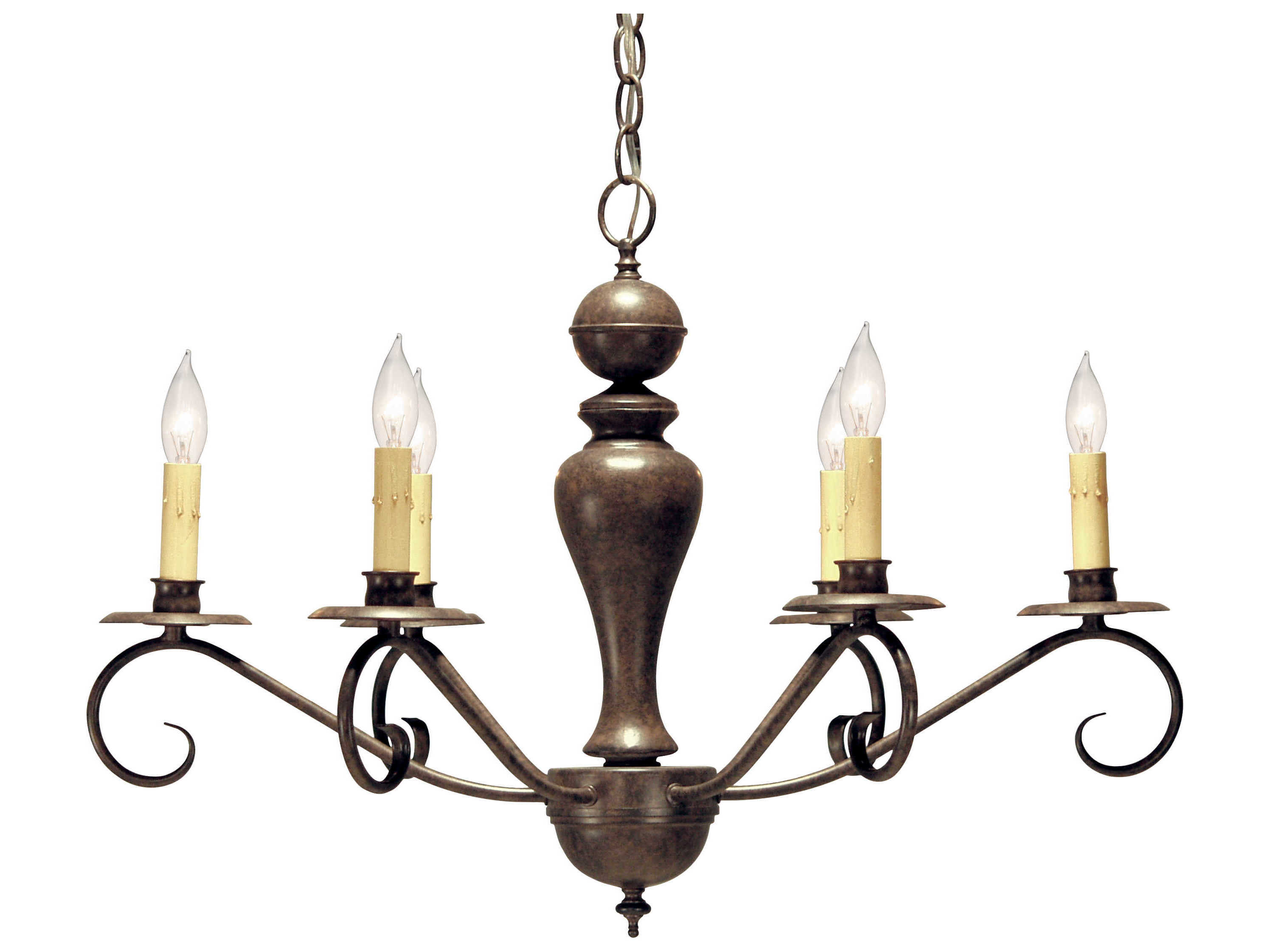 Meyda Emory 6-Light Chestnut Brown Candelabra Chandelier