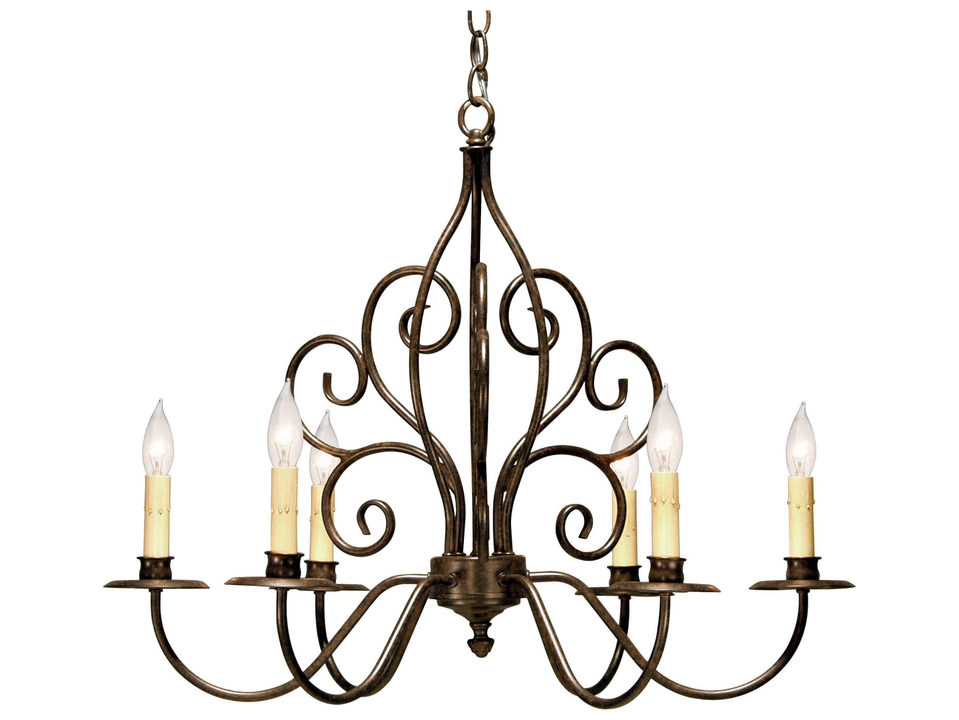 Meyda Eve 6-Light Rustic Iron Brown Candelabra Chandelier
